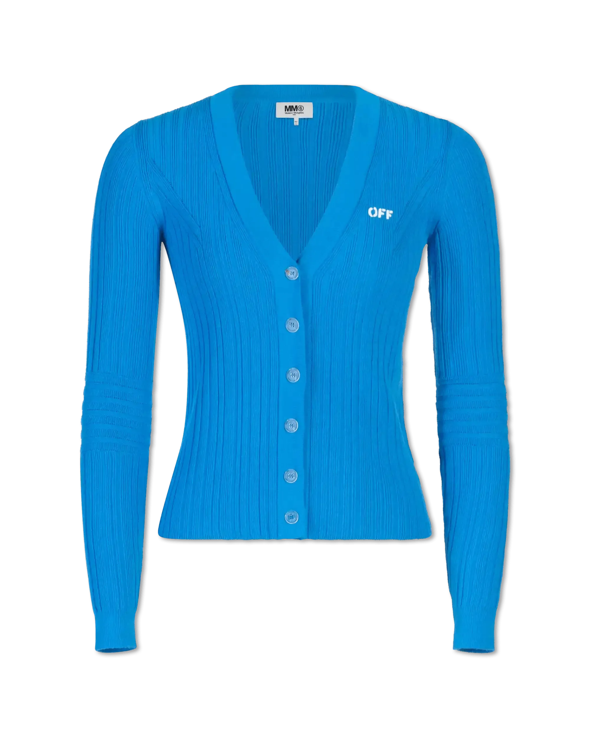 Logo-Stamped Ribbed Knit Cardigan - DIHSAN