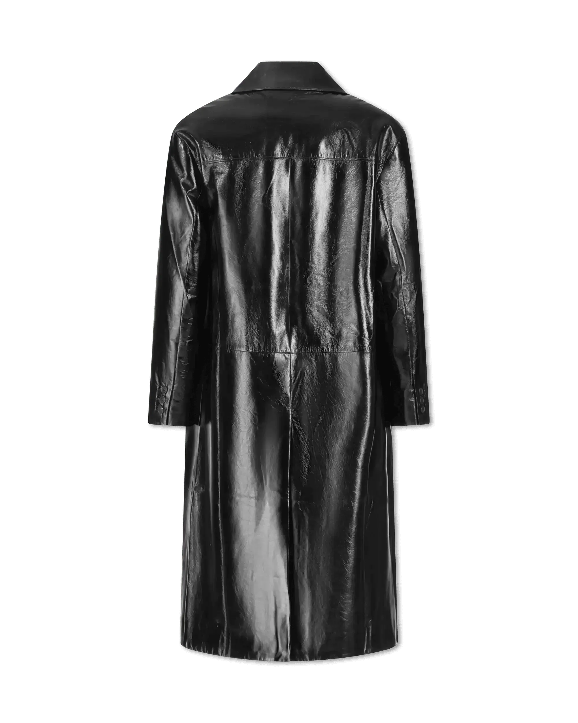 Relaxed Fit Patent Leather Coat - DIHSAN