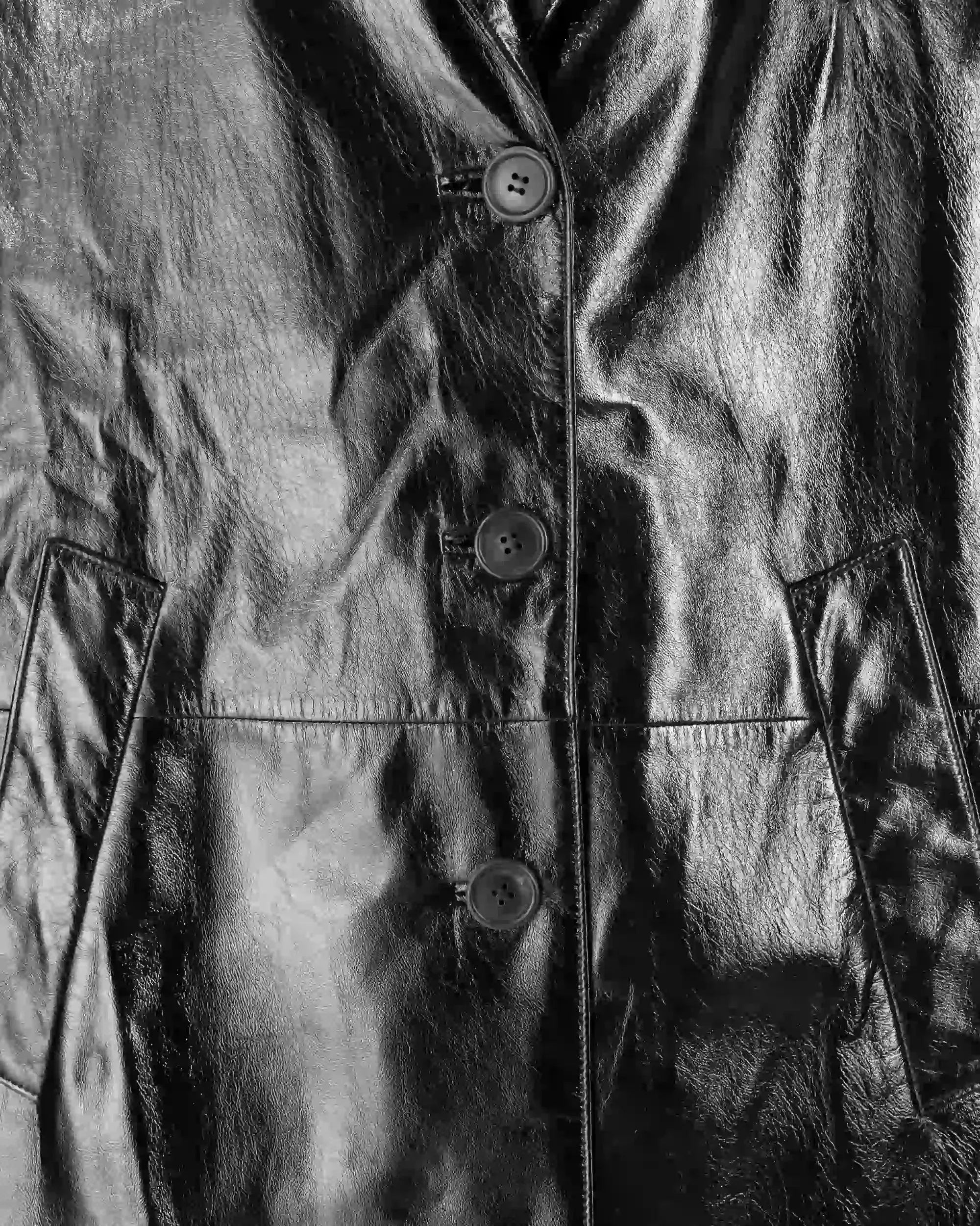 Relaxed Fit Patent Leather Coat - DIHSAN