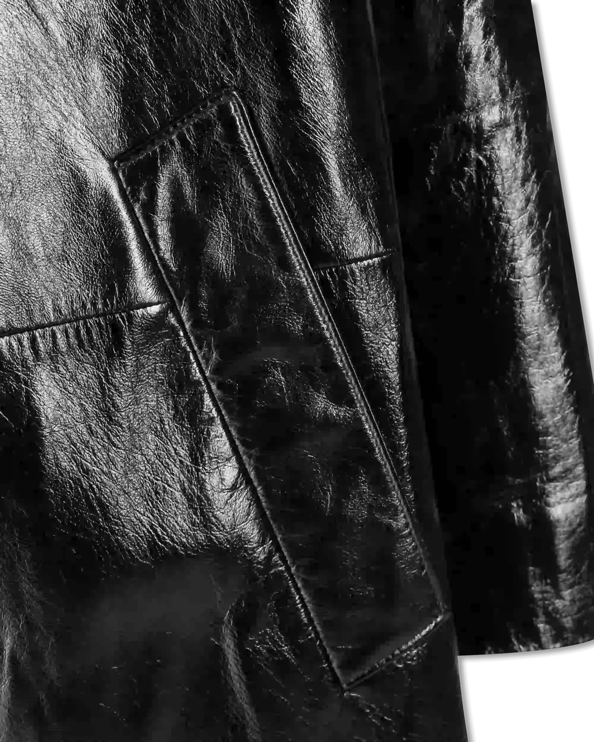 Relaxed Fit Patent Leather Coat - DIHSAN