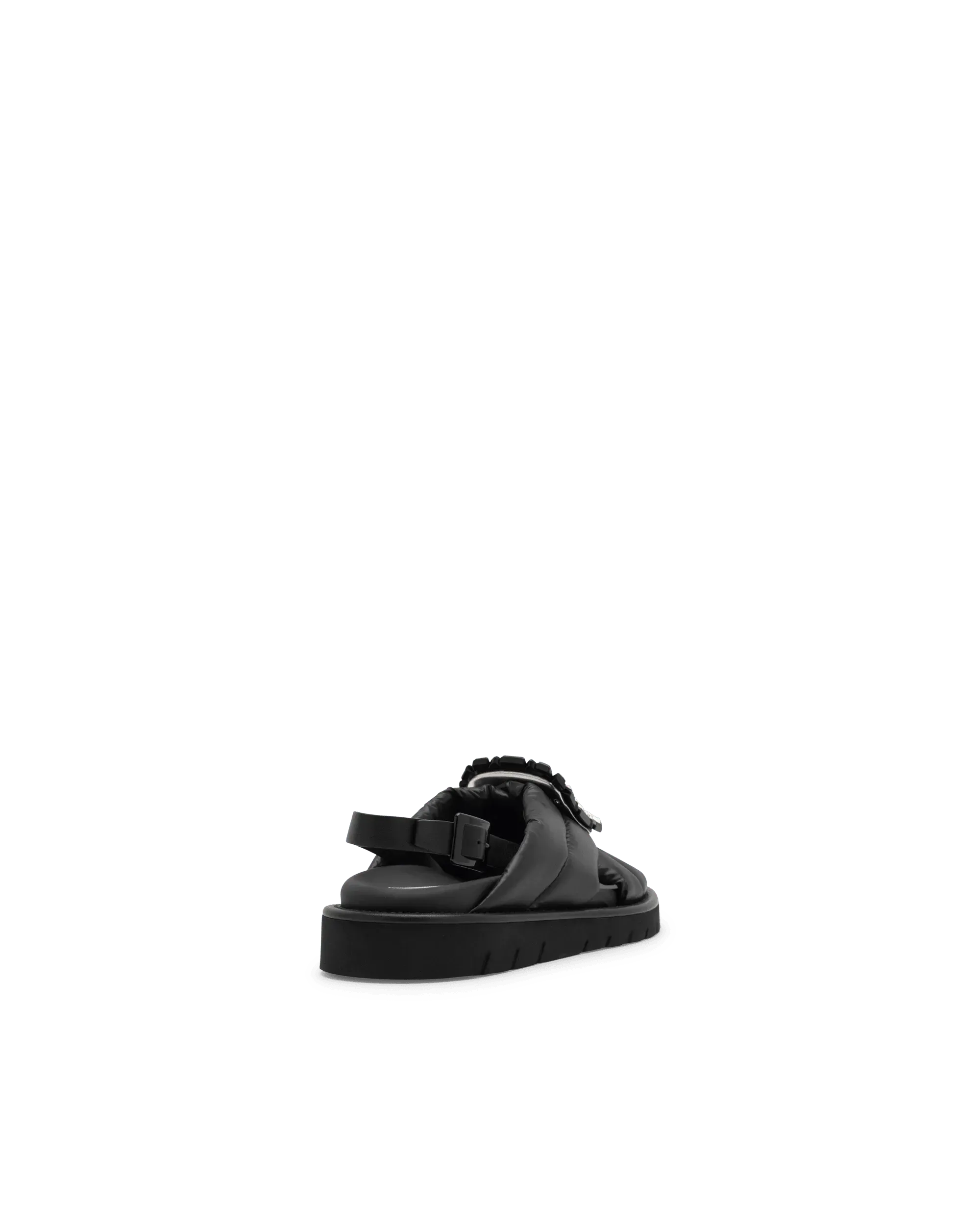 Viv Winter Puffy Strass Buckle Sandals - DIHSAN