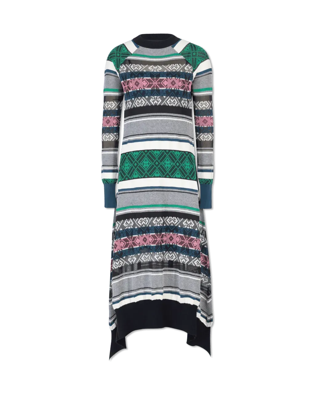 Jacquard Knit Sweater Dress - DIHSAN