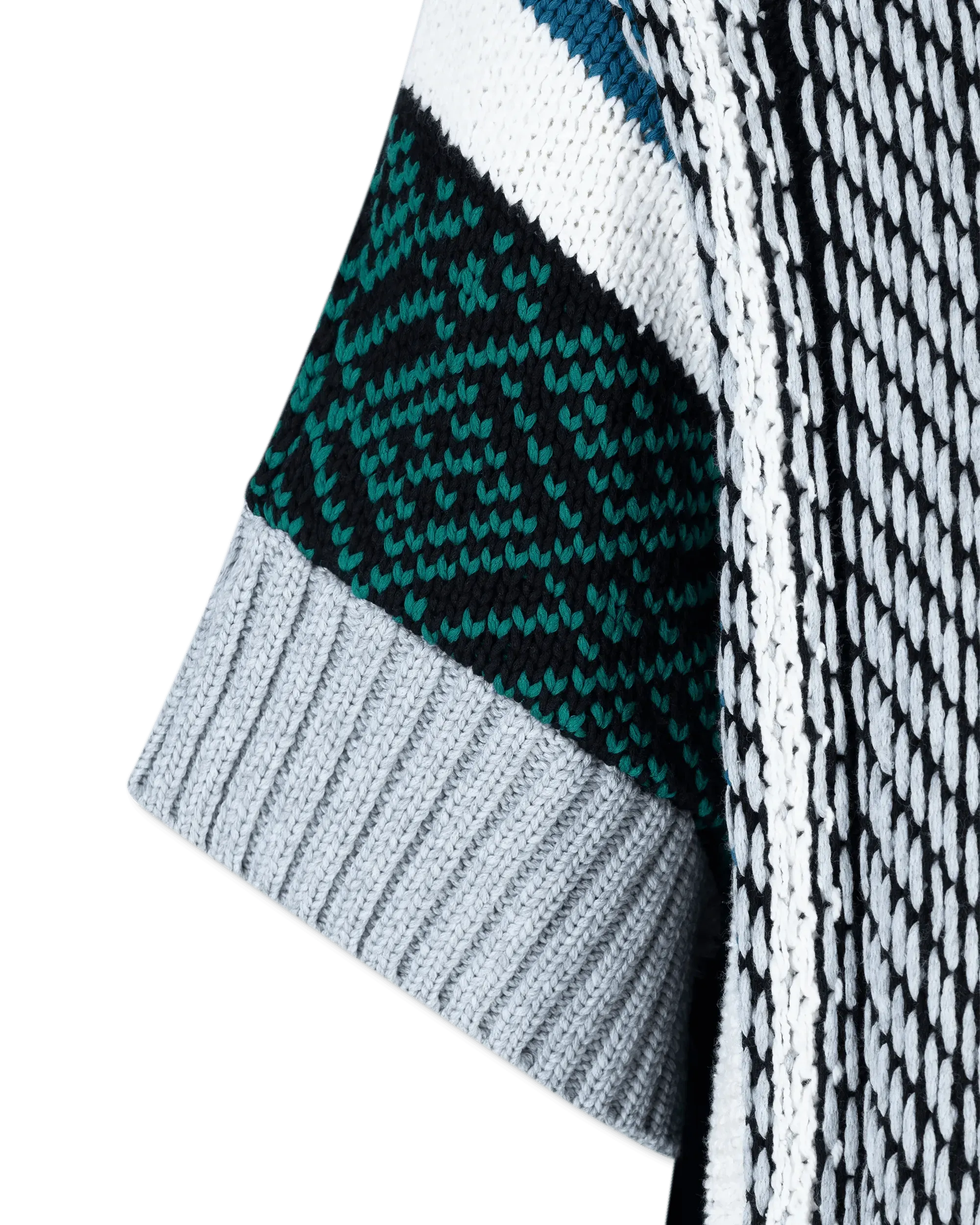 Short Sleeve Jacquard Knit Sweater - DIHSAN