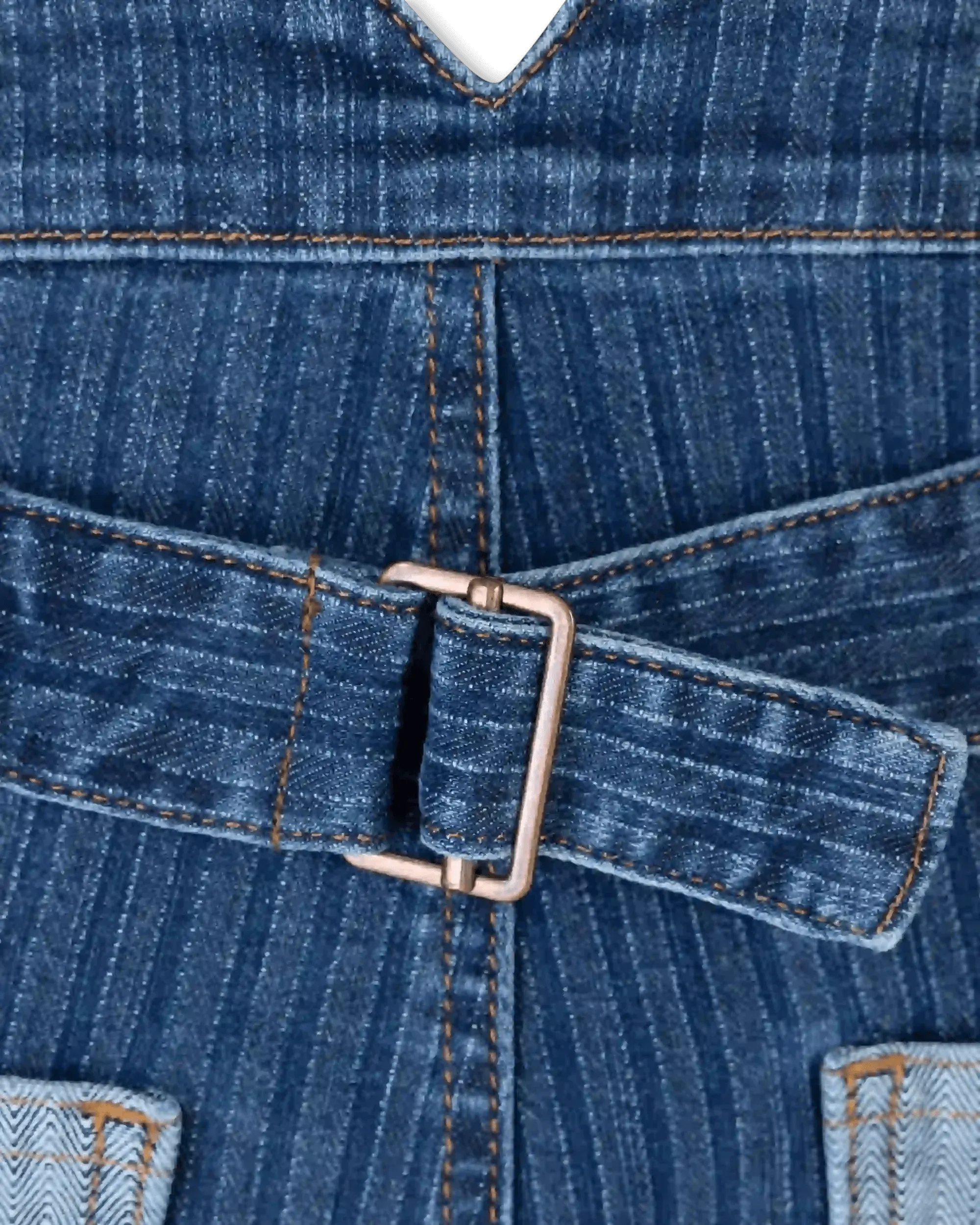 High Waisted Striped Straight Leg Jeans - DIHSAN