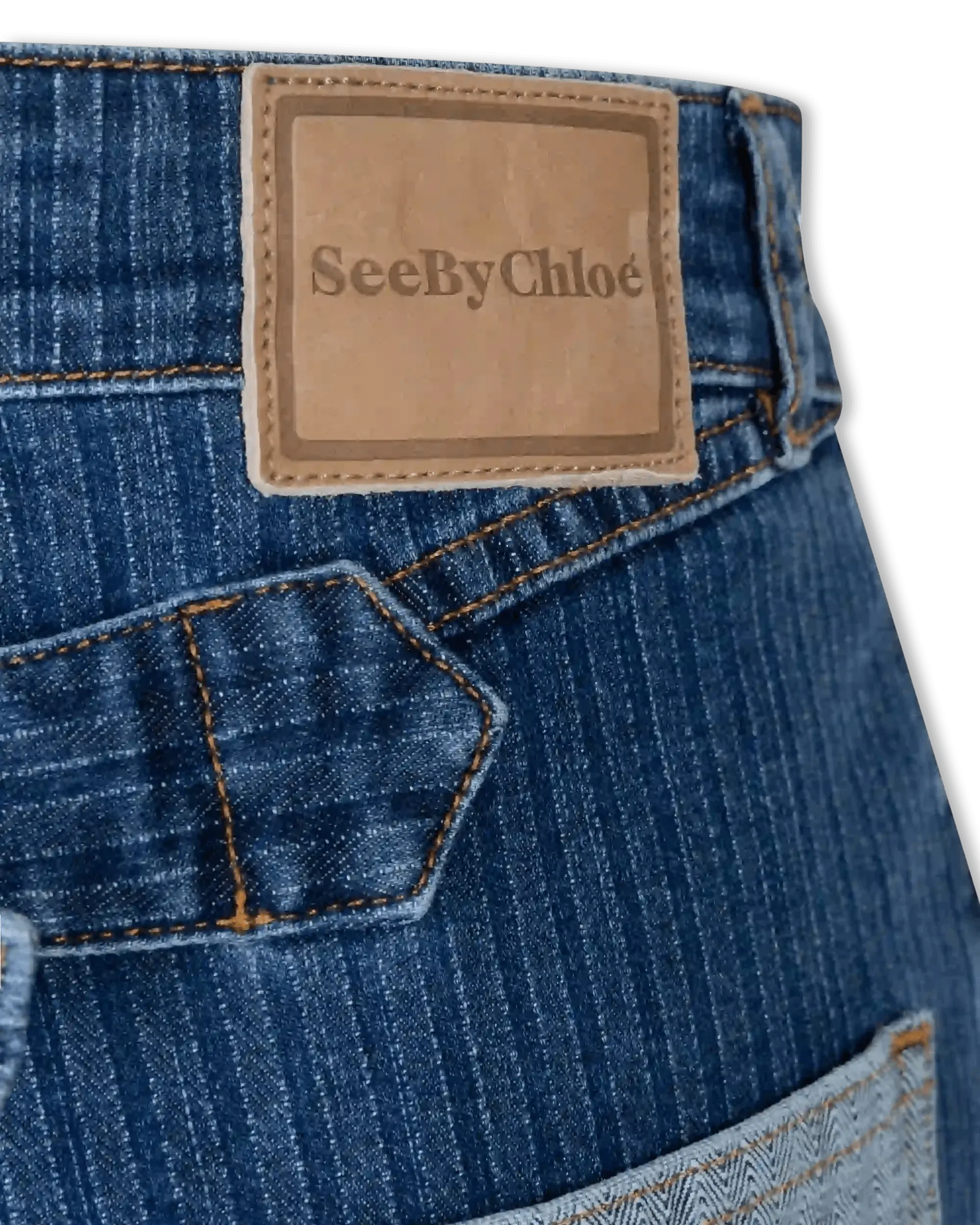 High Waisted Striped Straight Leg Jeans - DIHSAN