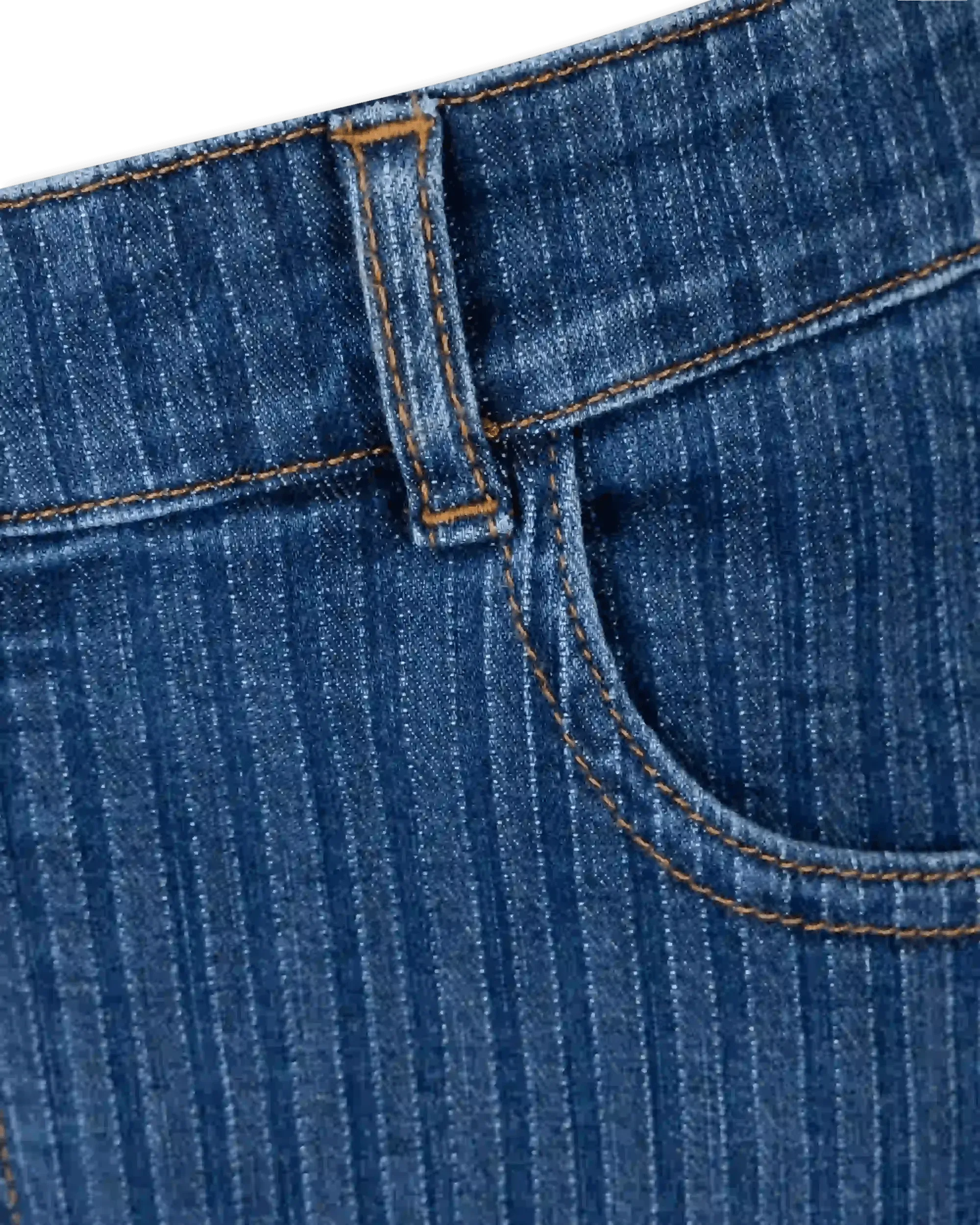 High Waisted Striped Straight Leg Jeans - DIHSAN