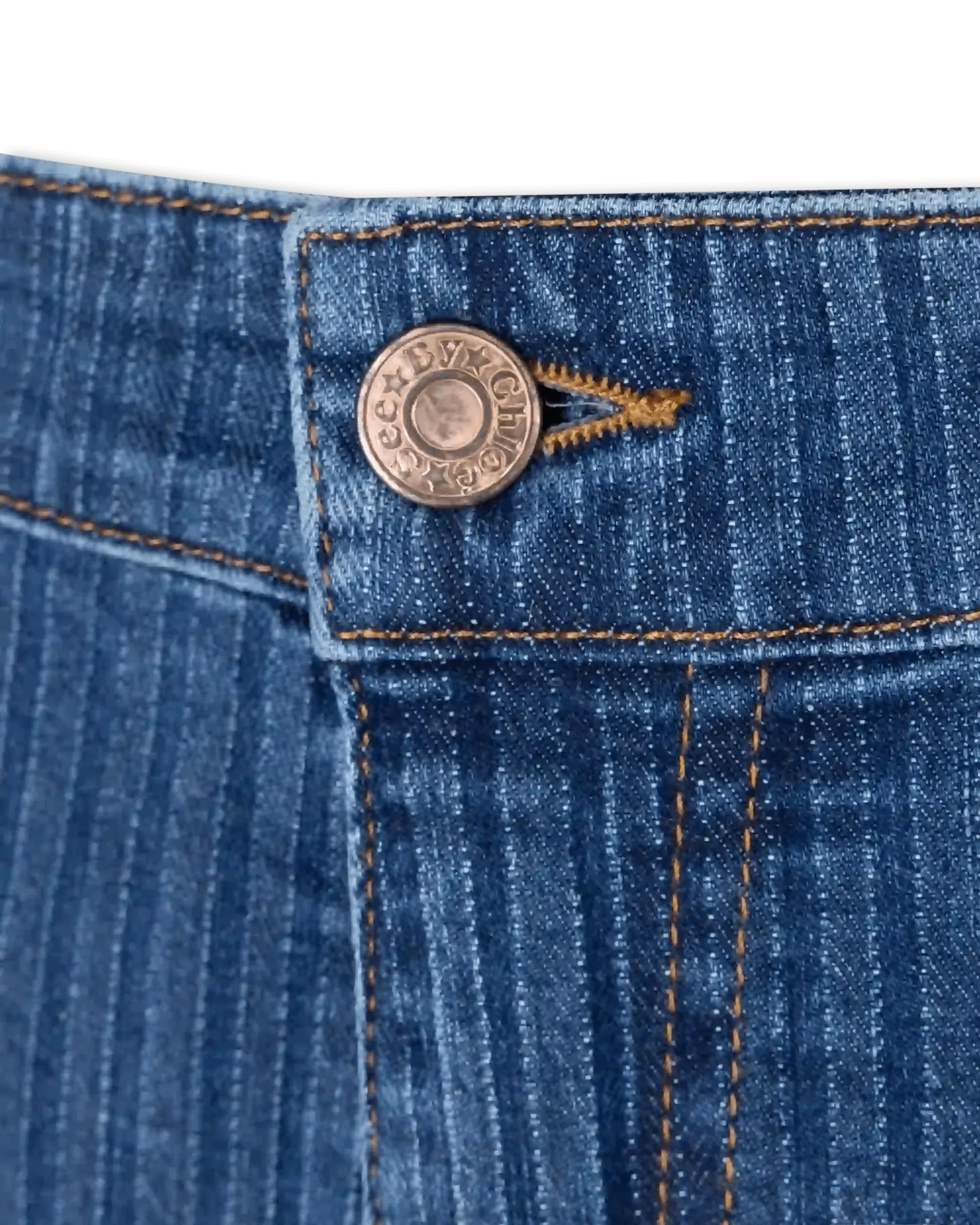 High Waisted Striped Straight Leg Jeans - DIHSAN