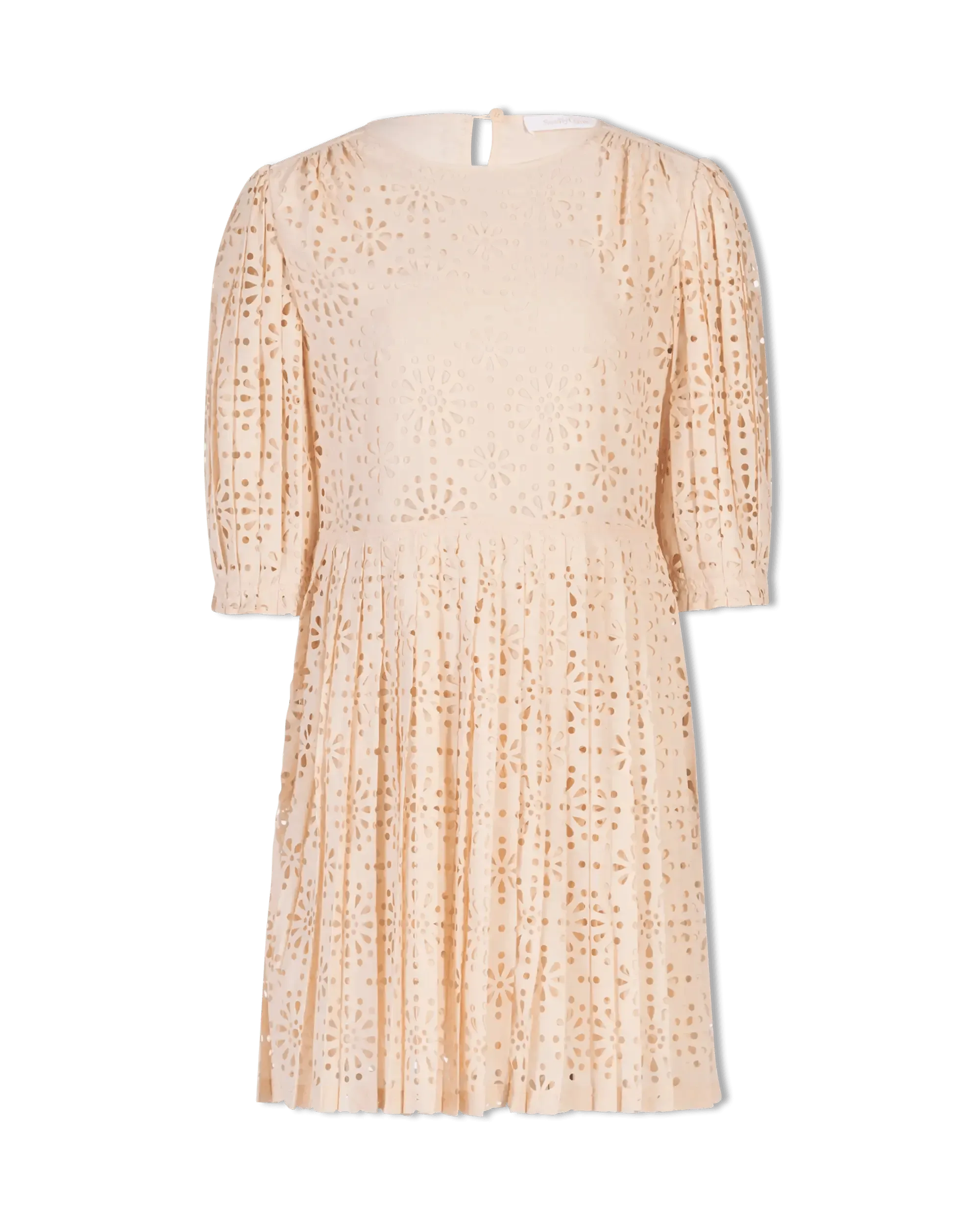Perforated Lace Mini Dress - DIHSAN