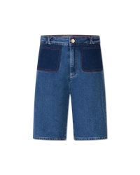Organic Knee Length Denim Shorts - DIHSAN