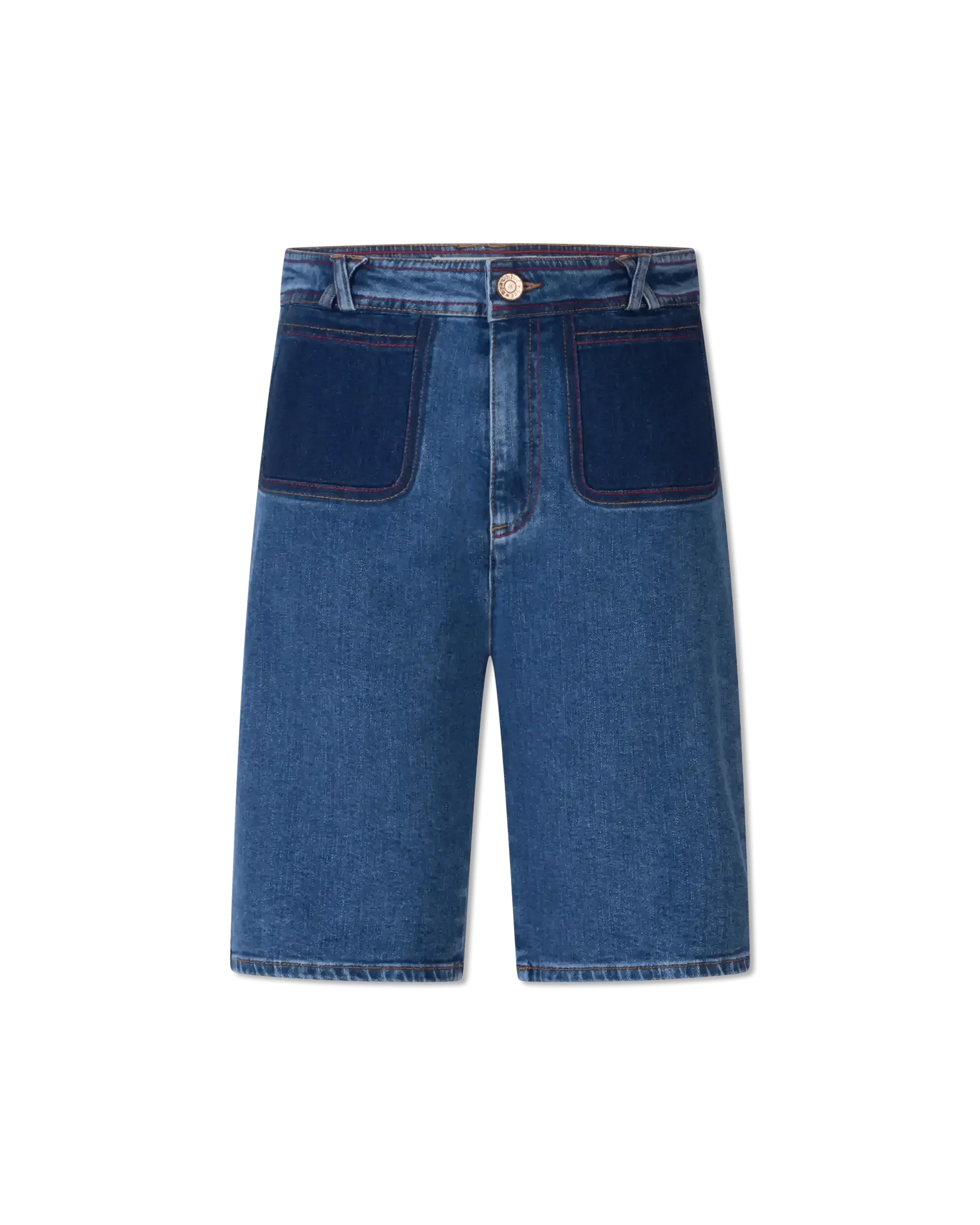 Organic Knee Length Denim Shorts - DIHSAN