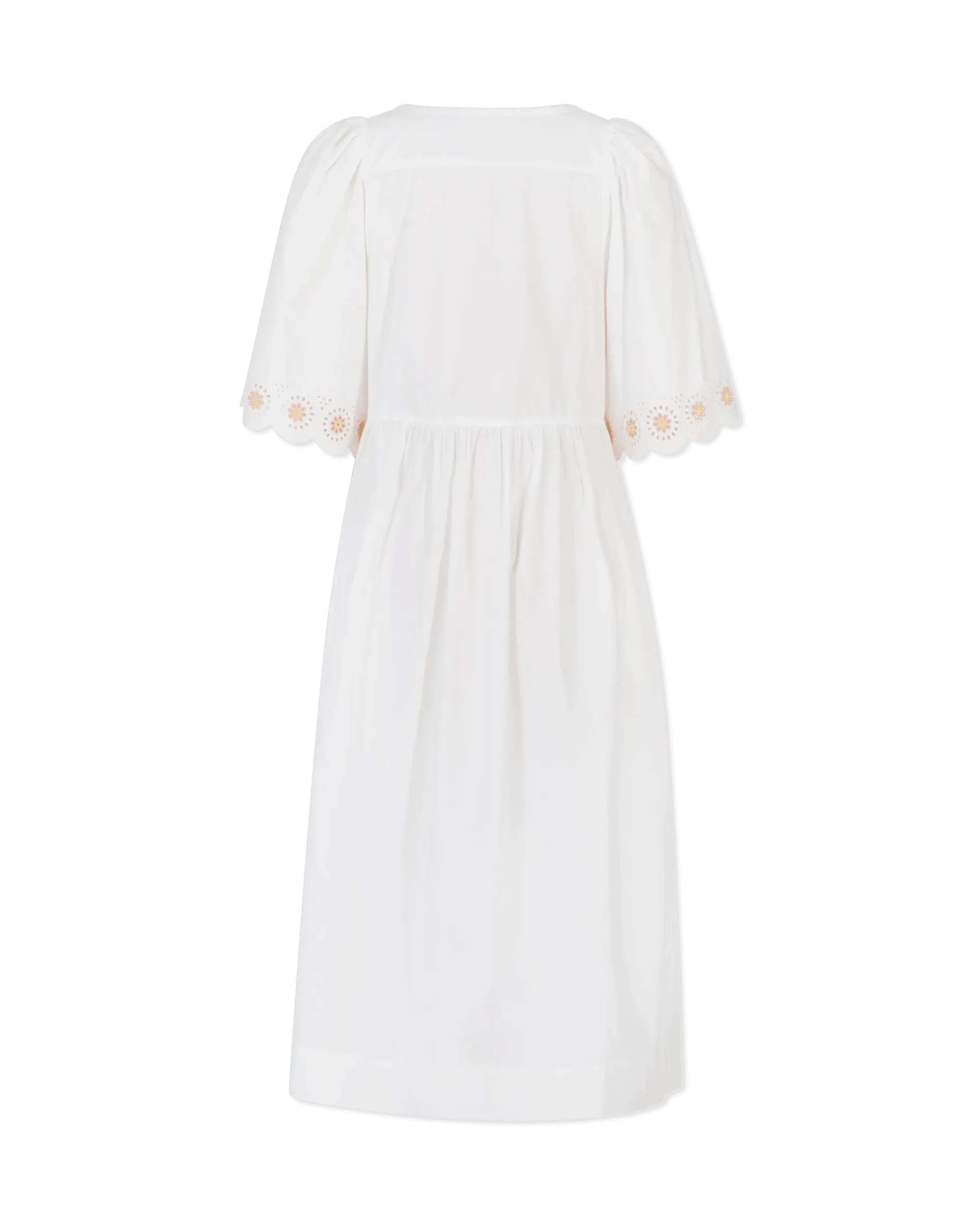 Floral Embroidered Short Sleeve Dress - DIHSAN