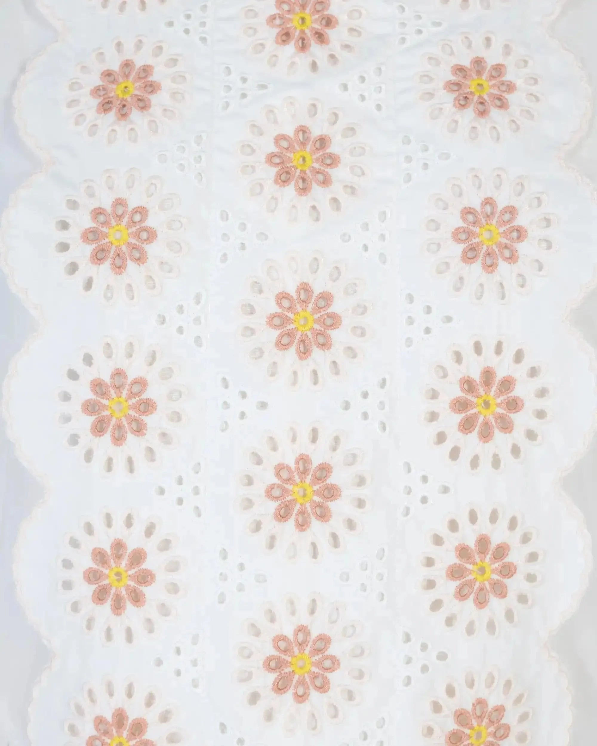 Floral Embroidered Short Sleeve Dress - DIHSAN