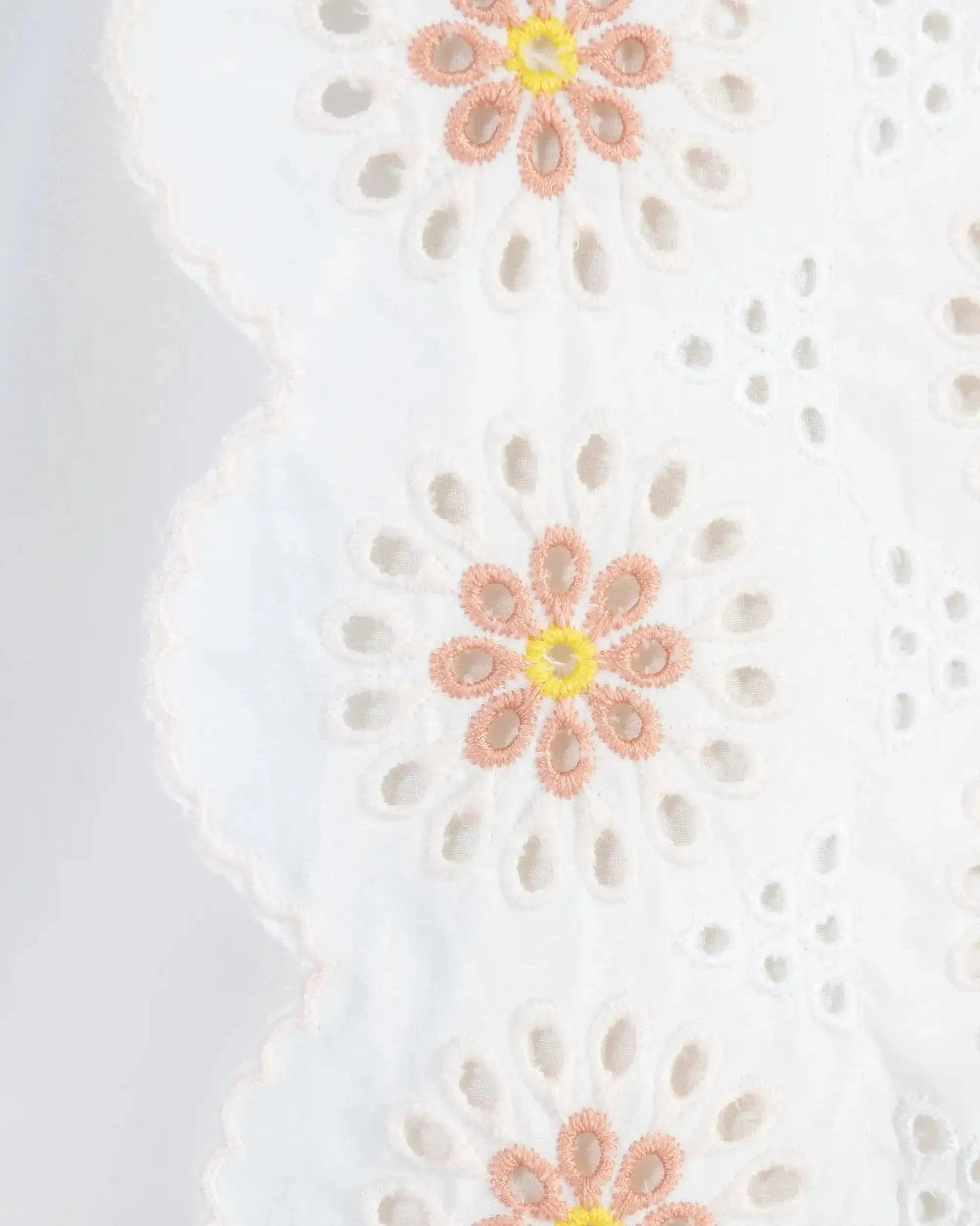 Floral Embroidered Short Sleeve Dress - DIHSAN