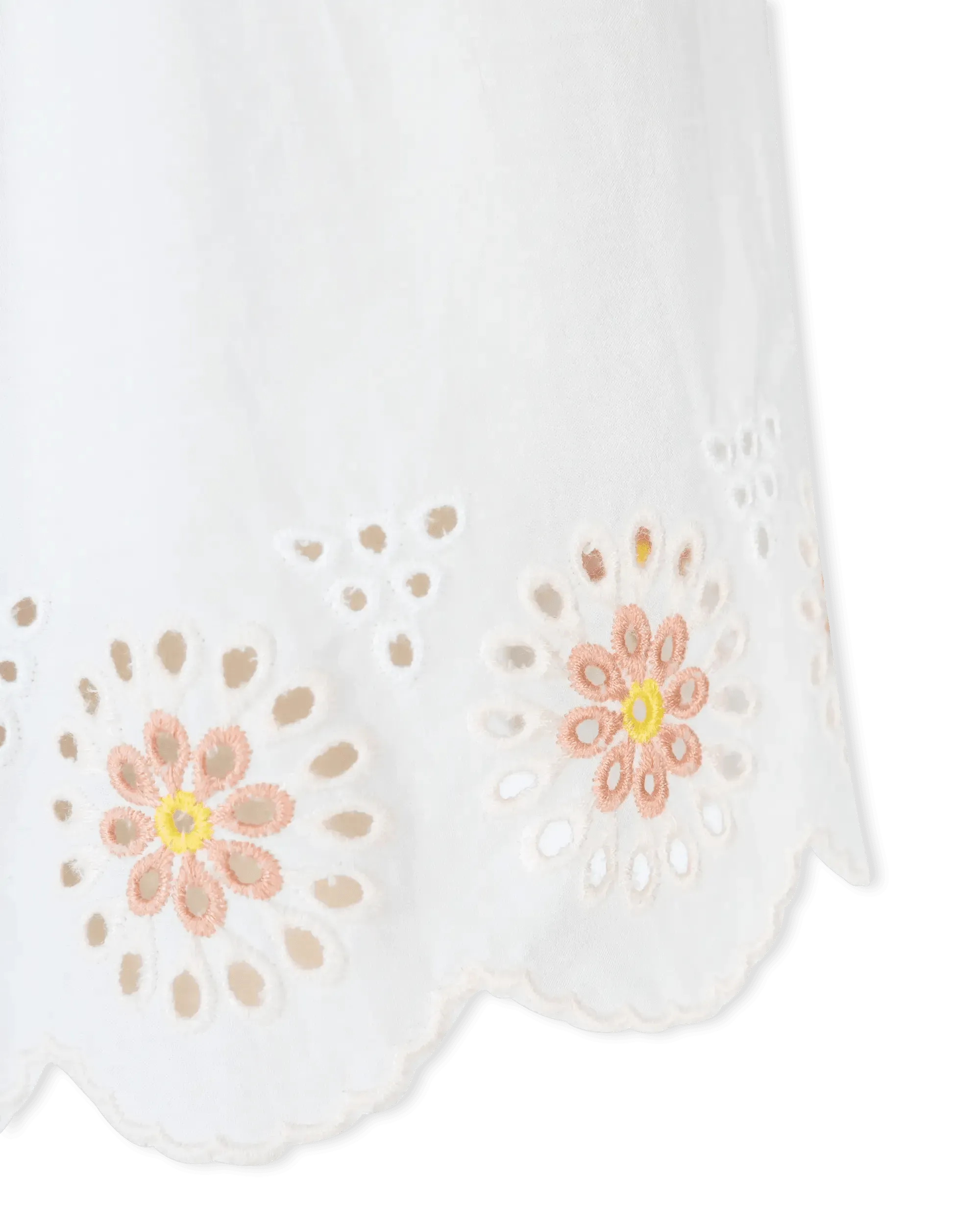 Floral Embroidered Short Sleeve Dress - DIHSAN