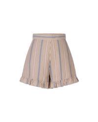 Striped Poplin Mini Shorts - DIHSAN