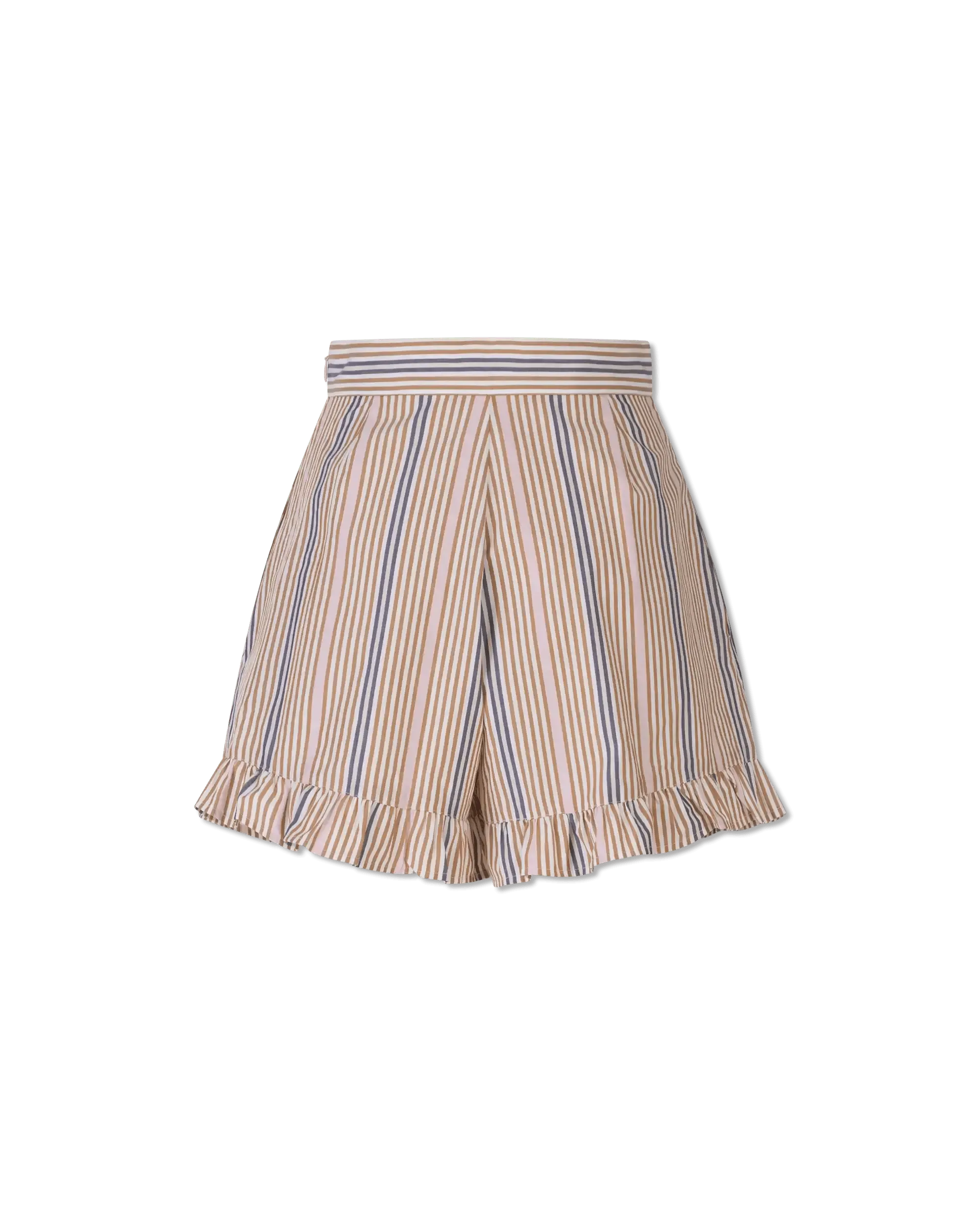 Striped Poplin Mini Shorts - DIHSAN