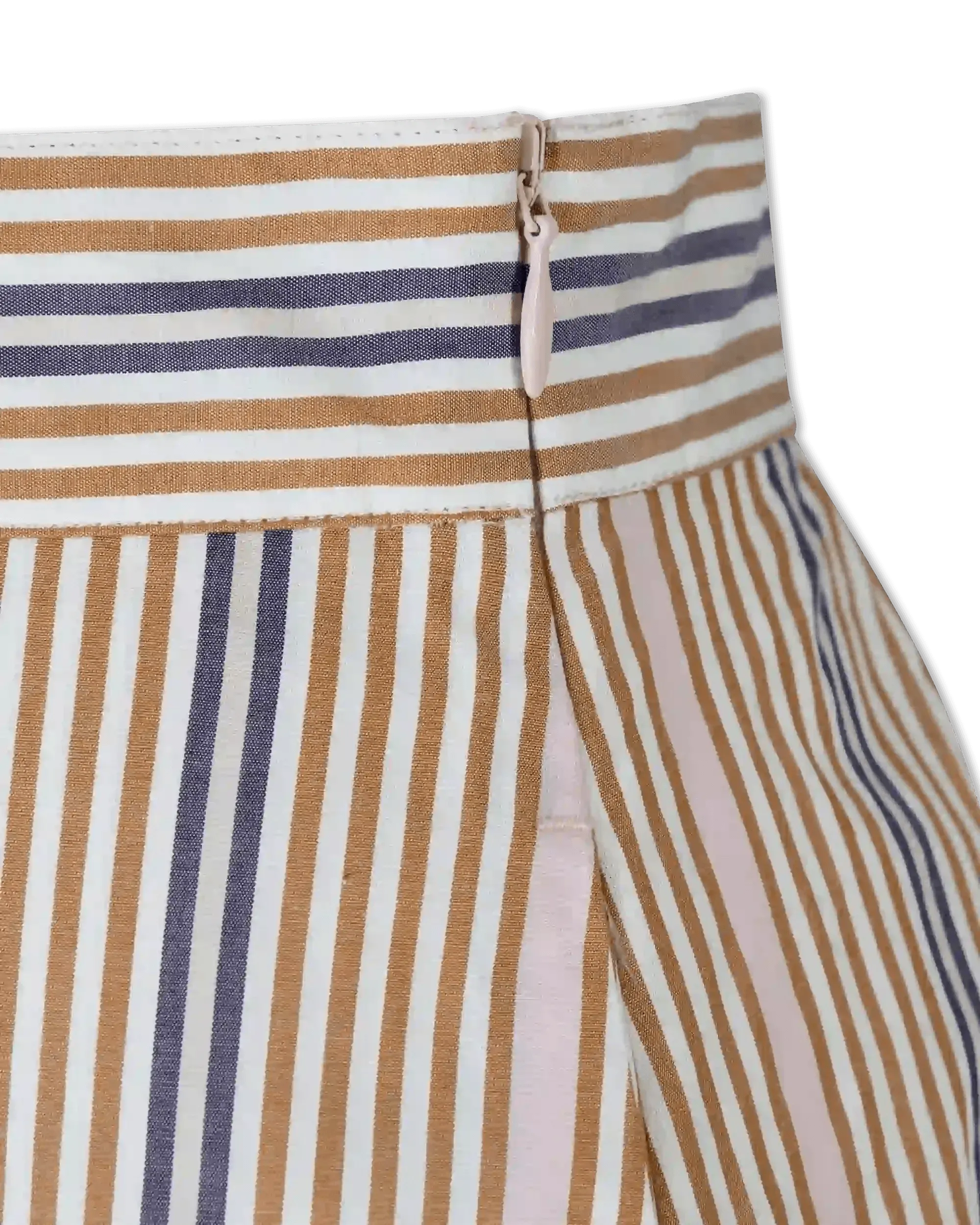 Striped Poplin Mini Shorts - DIHSAN
