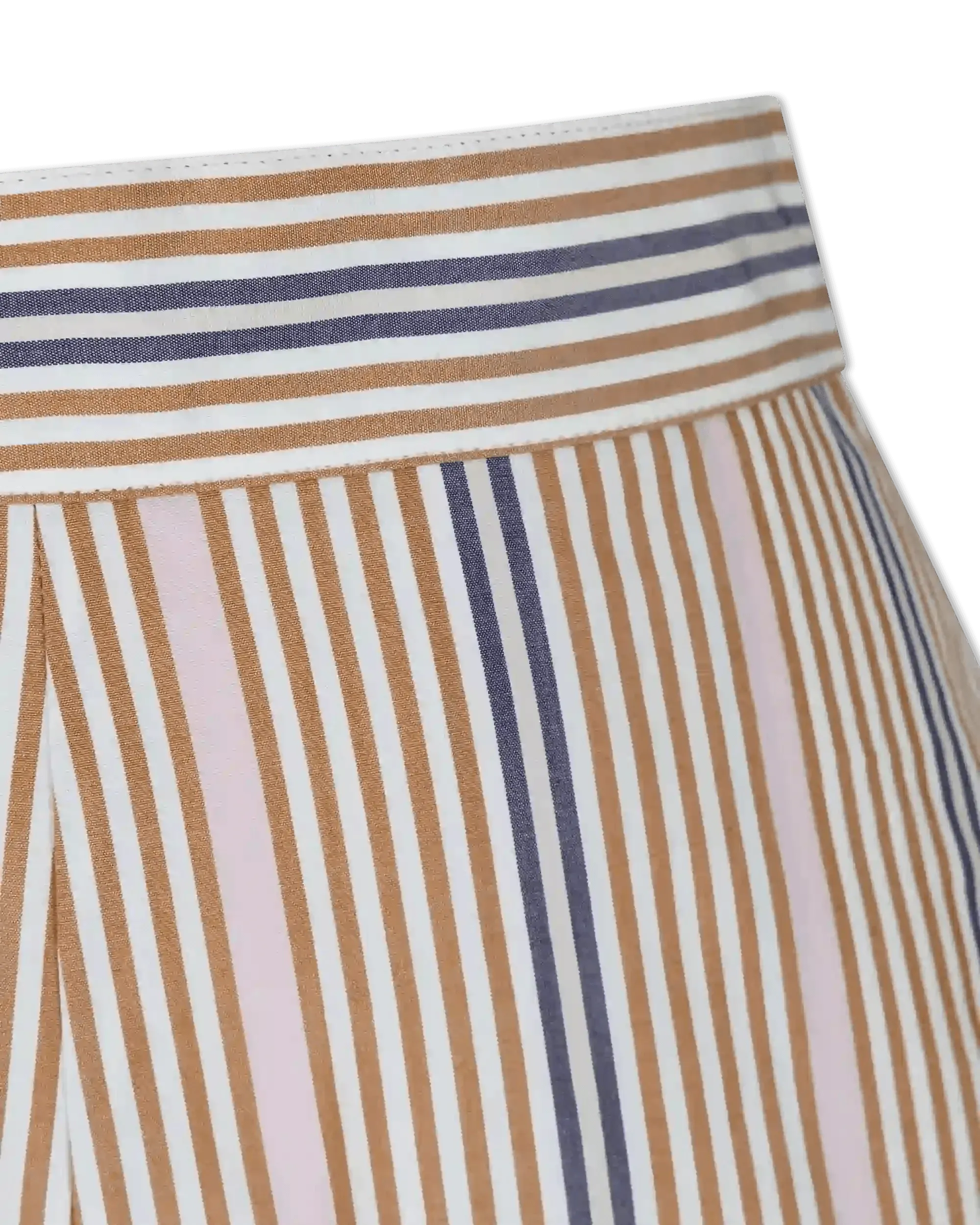 Striped Poplin Mini Shorts - DIHSAN
