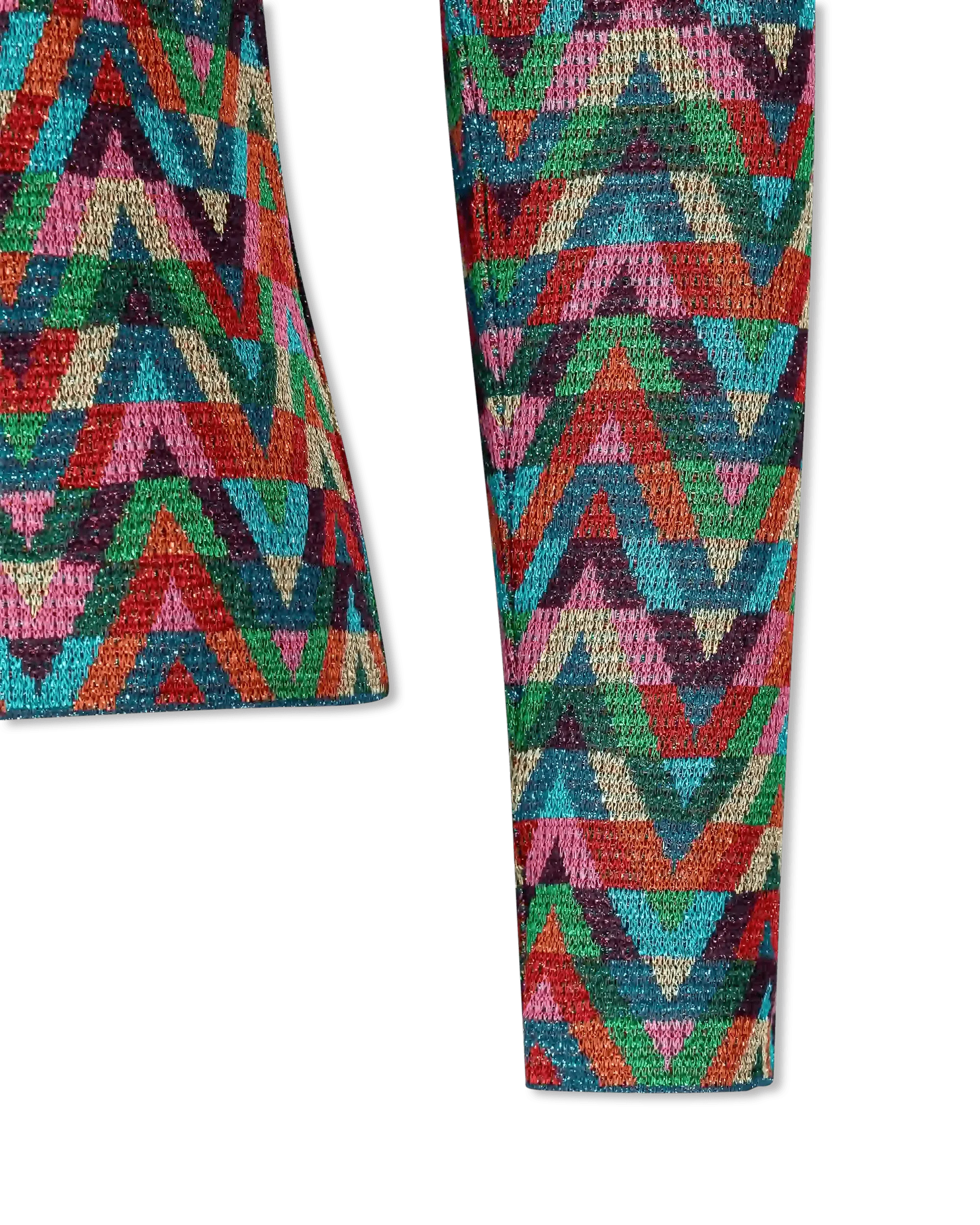 V Optical Multicolor Crewneck Sweater - DIHSAN