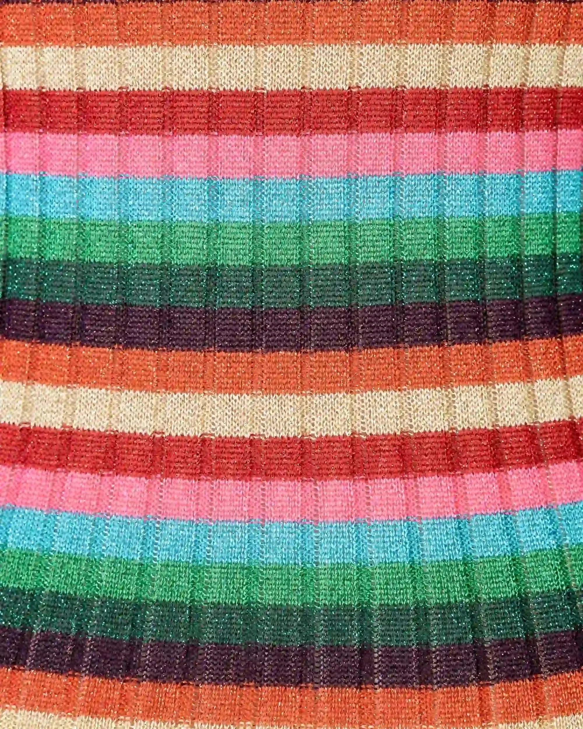 V Optical Multicolor Crewneck Sweater - DIHSAN