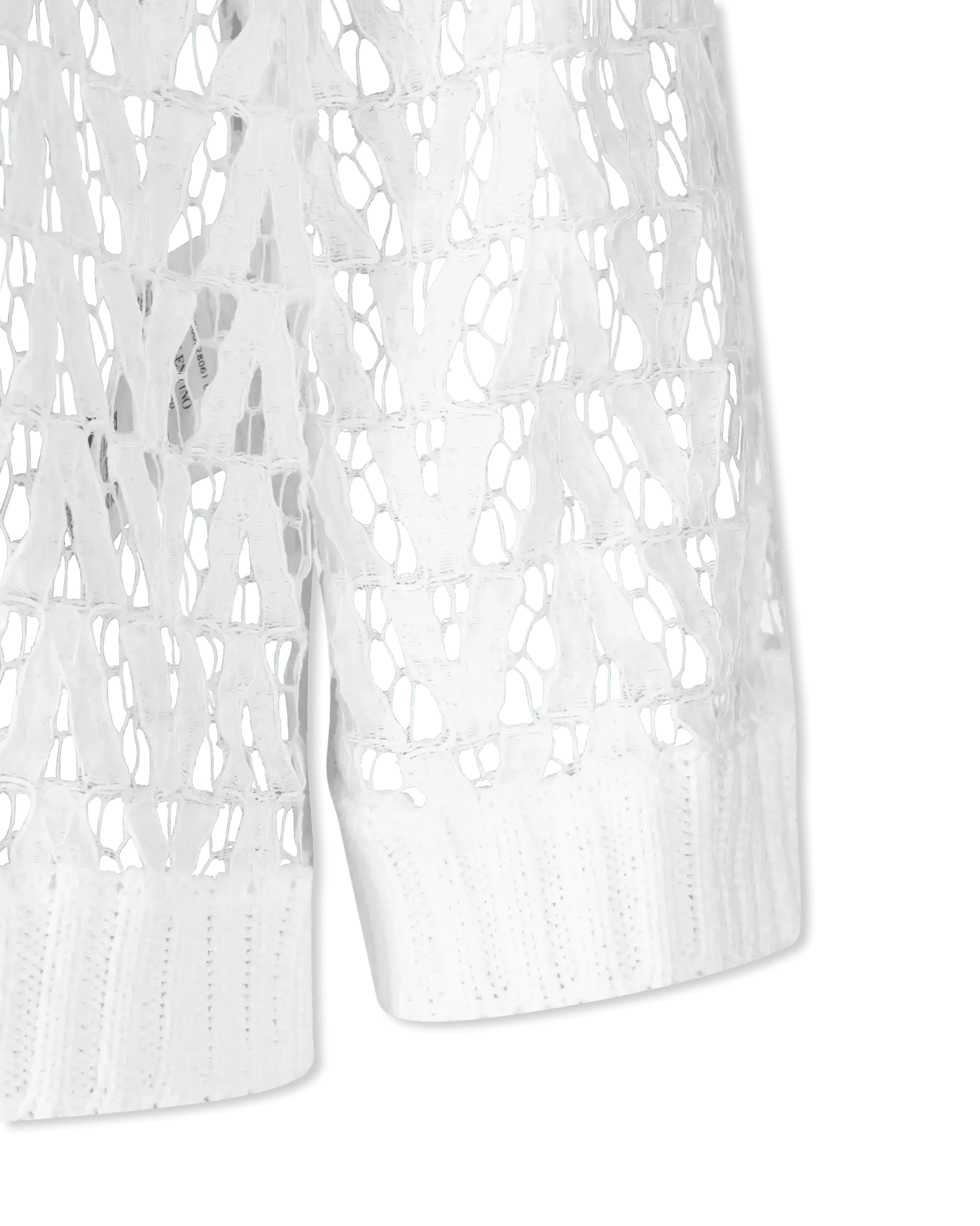V Pattern Lace Long Sleeve Top - DIHSAN