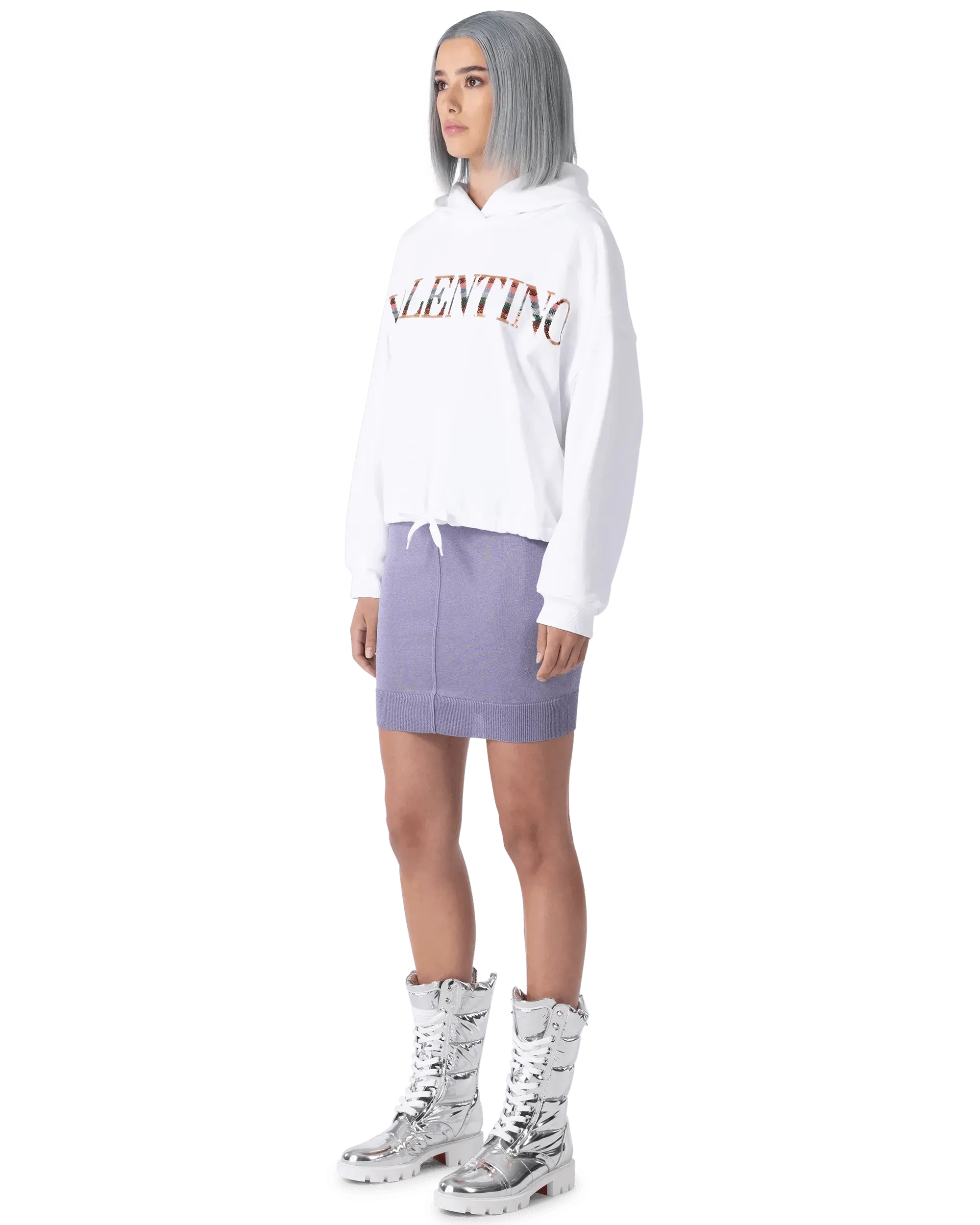 Valentino Logo Embroidered Hoodie - DIHSAN