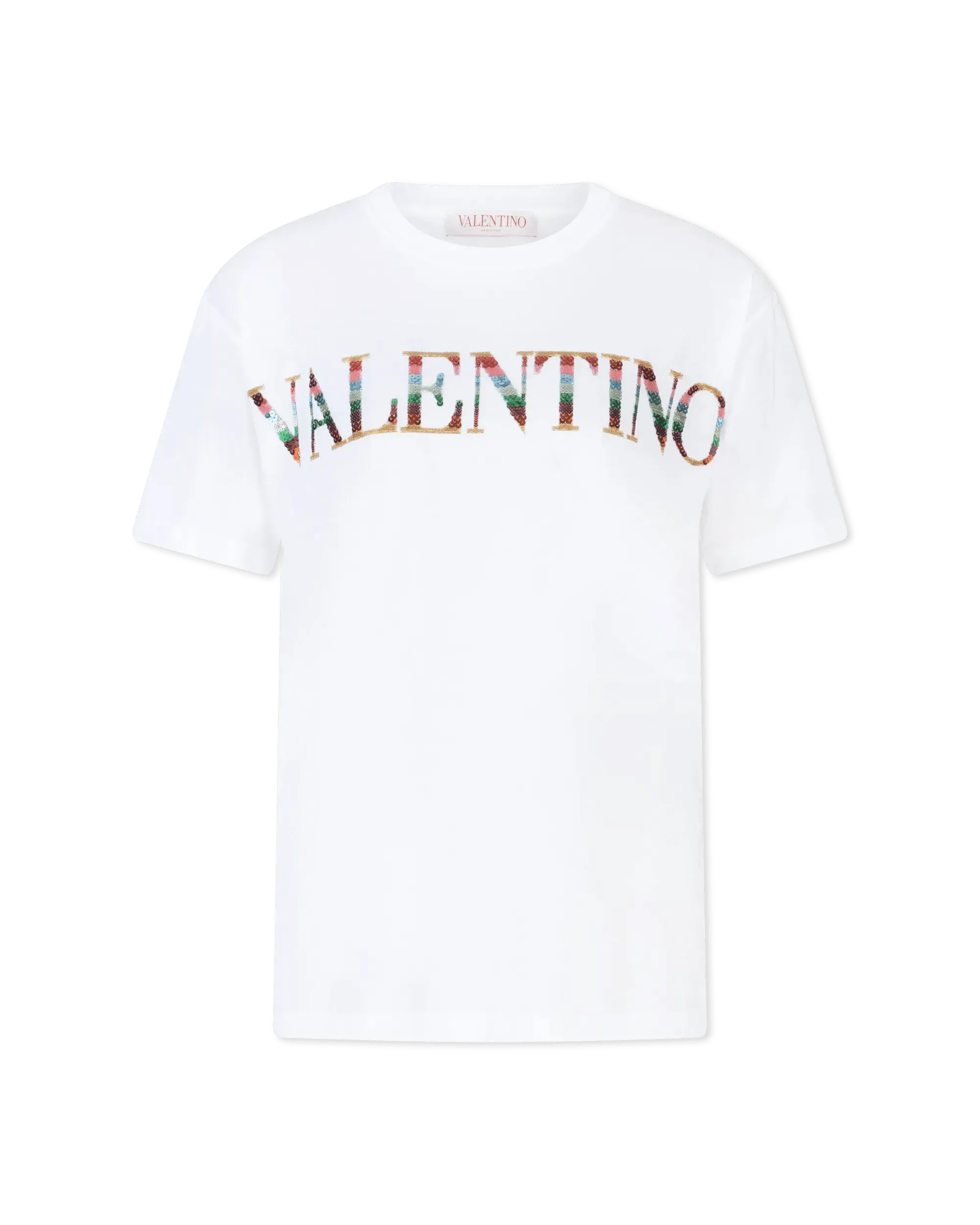 Sequined Logo Short Sleeve Tshirt - DIHSAN