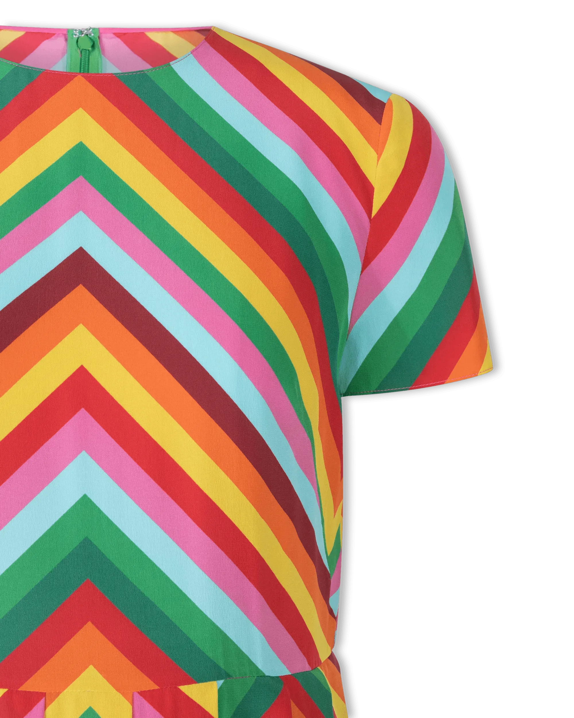 Optical Multicolor Printed Mini Dress - DIHSAN