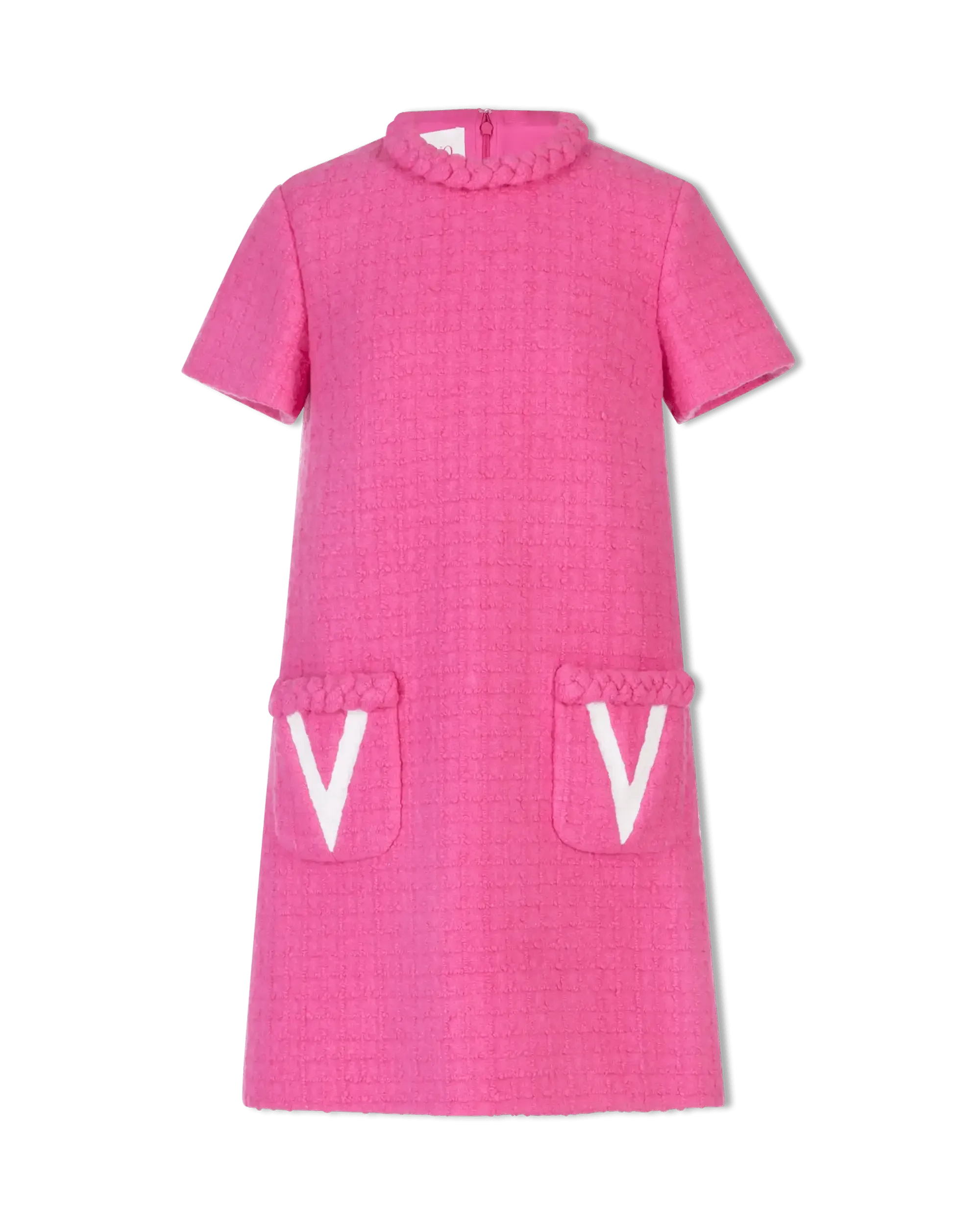 V Logo Tweed Mini Dress - DIHSAN