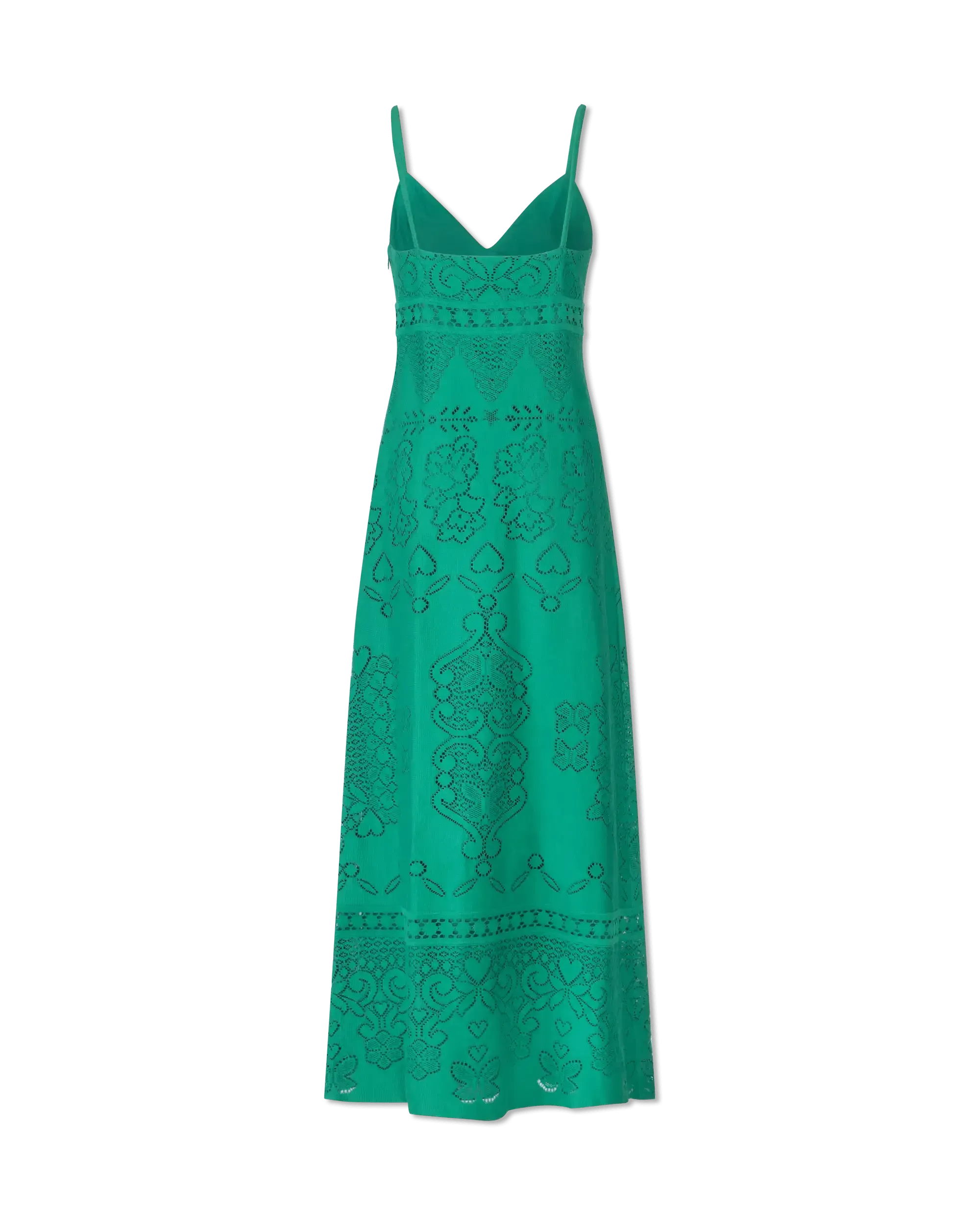 V-Neck Floral Lace Maxi Dress - DIHSAN