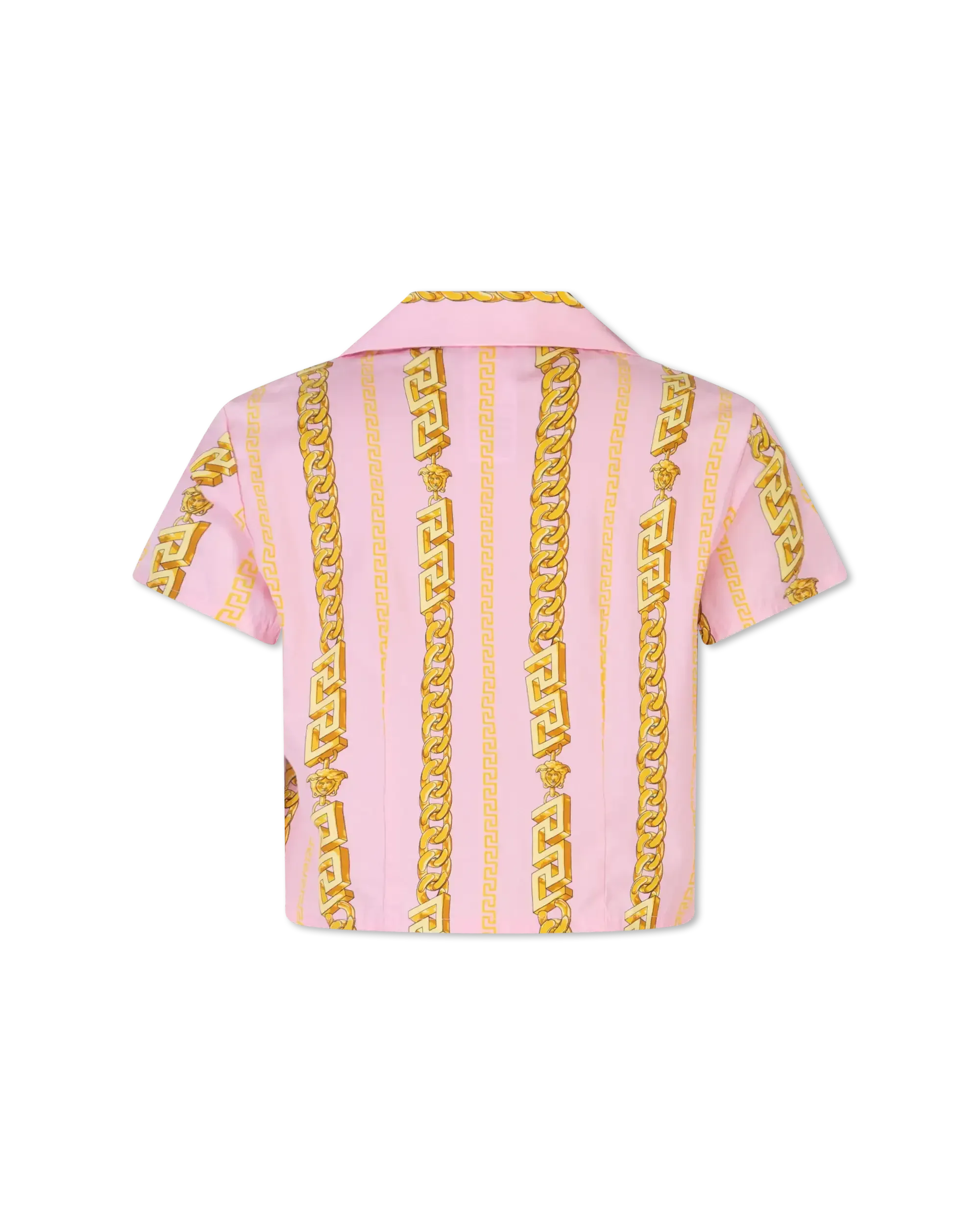 Cropped Chain Print Cotton Pyjama Top - DIHSAN