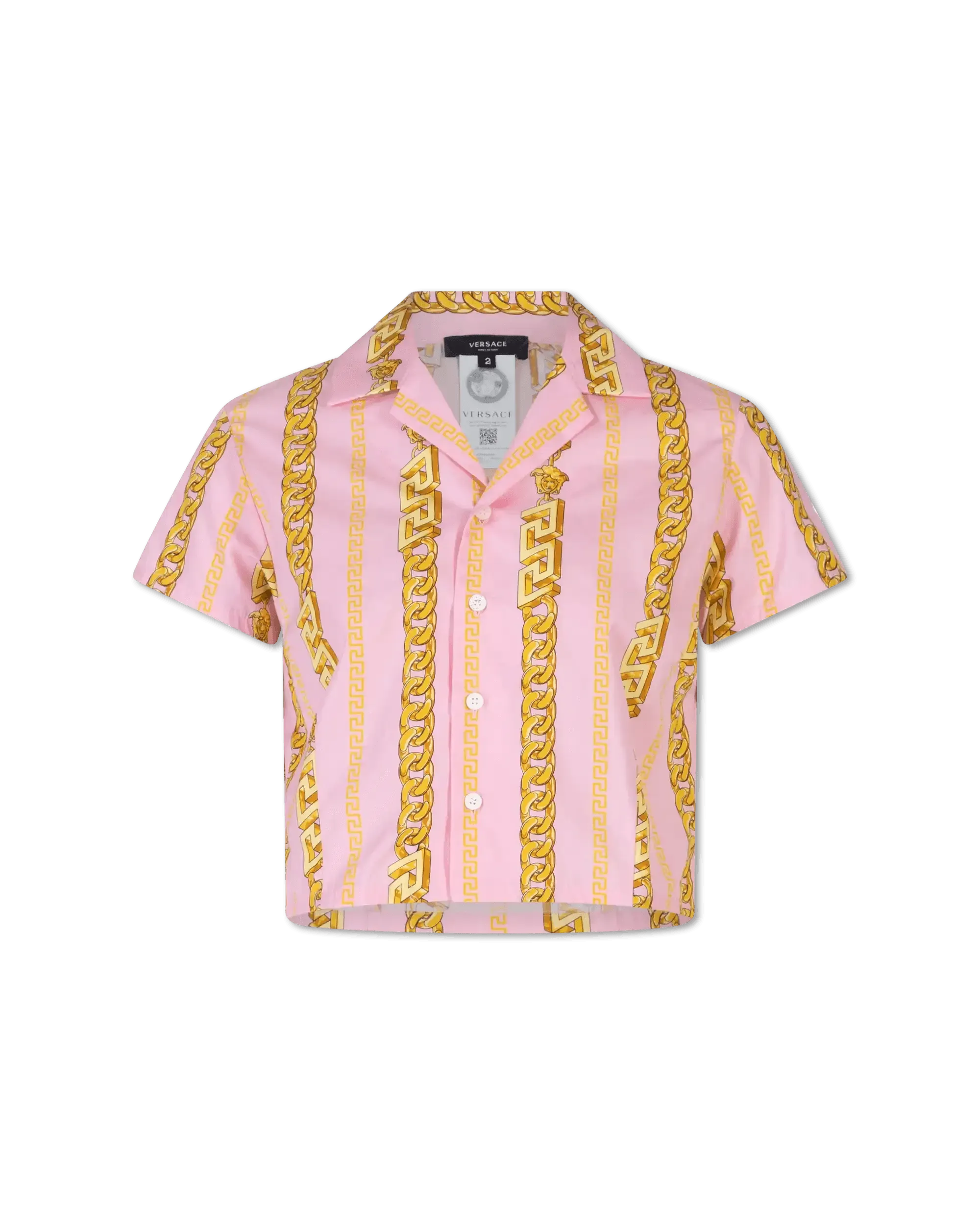 Cropped Chain Print Cotton Pyjama Top - DIHSAN
