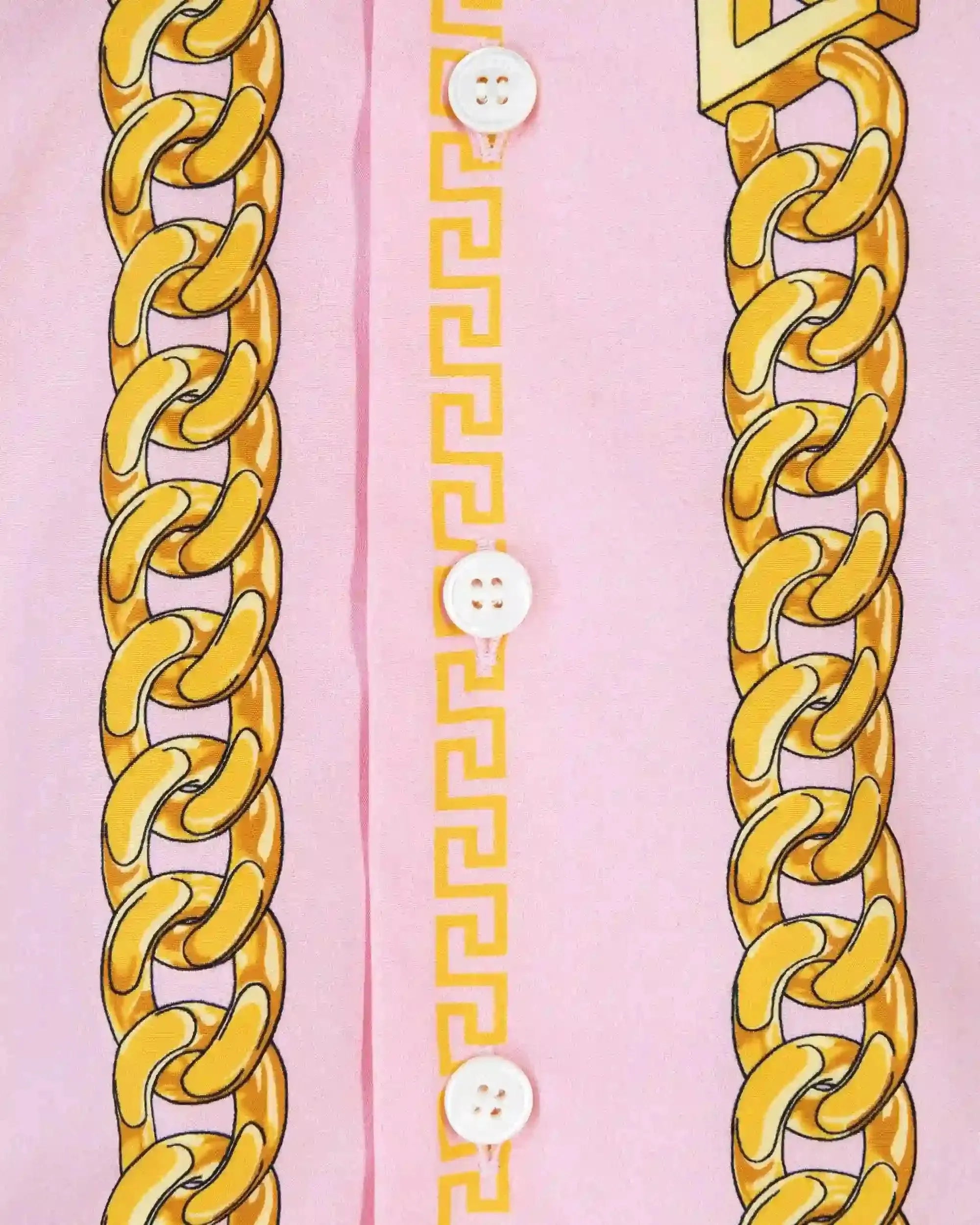 Cropped Chain Print Cotton Pyjama Top - DIHSAN