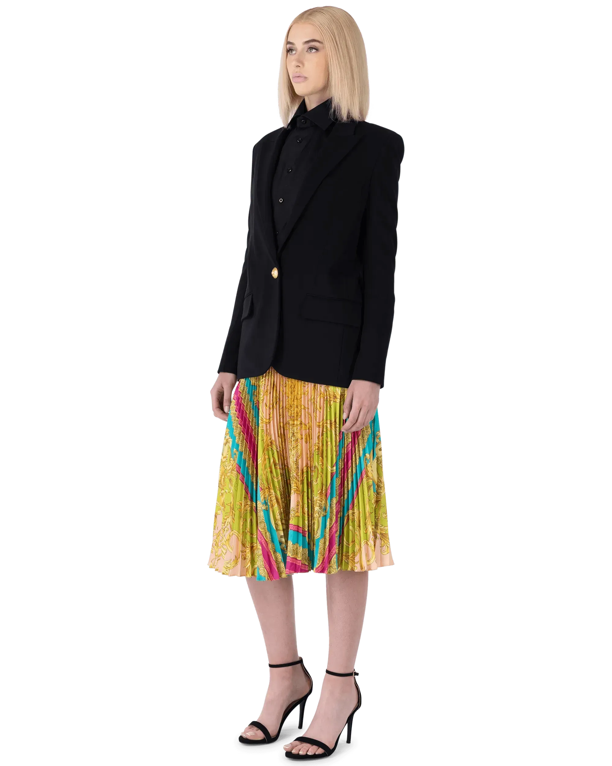 Poli Stampa Twill Pleated Heritage Skirt - DIHSAN
