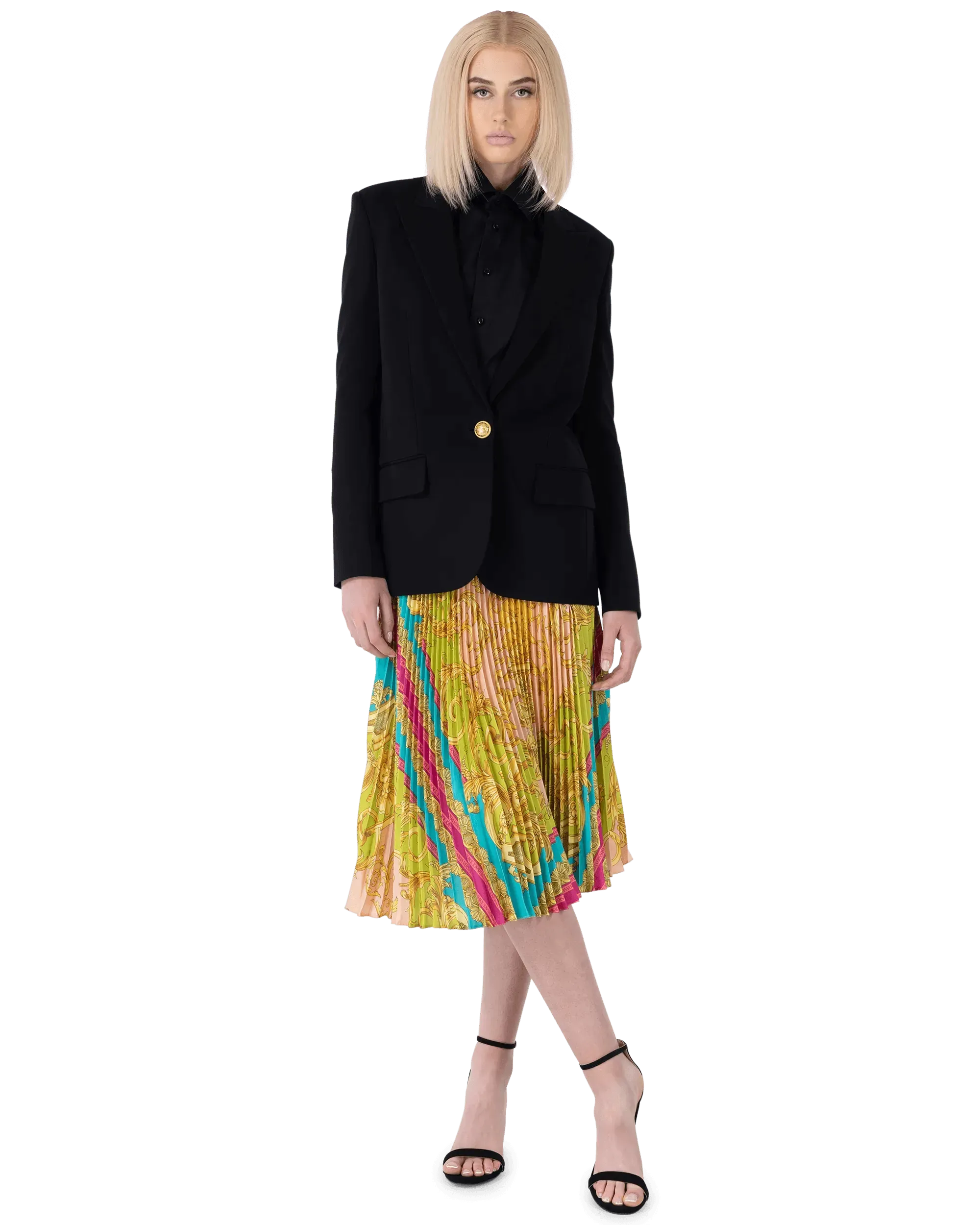 Poli Stampa Twill Pleated Heritage Skirt - DIHSAN