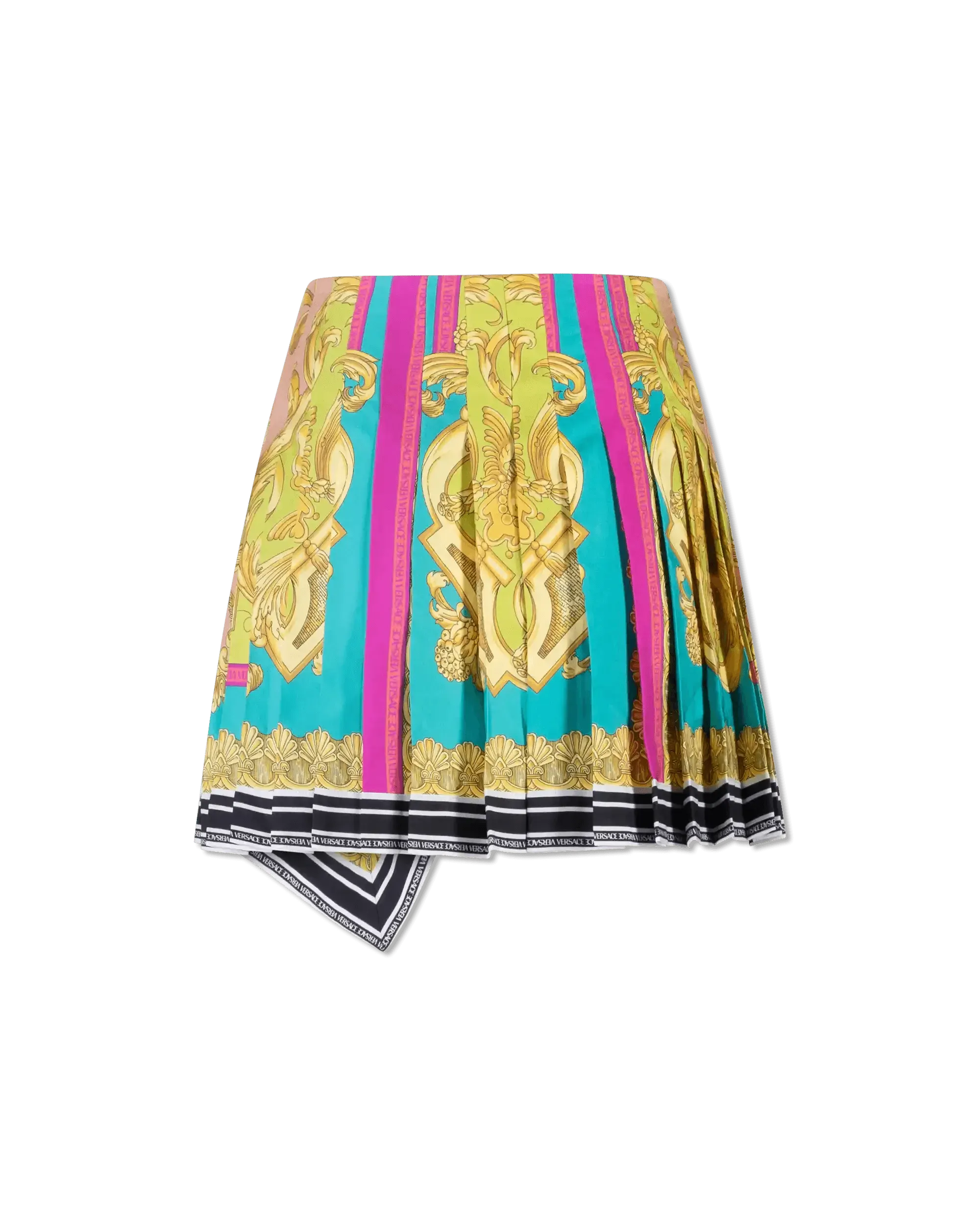 Poli Stampa Twill Pleated Heritage Mini Skirt - DIHSAN