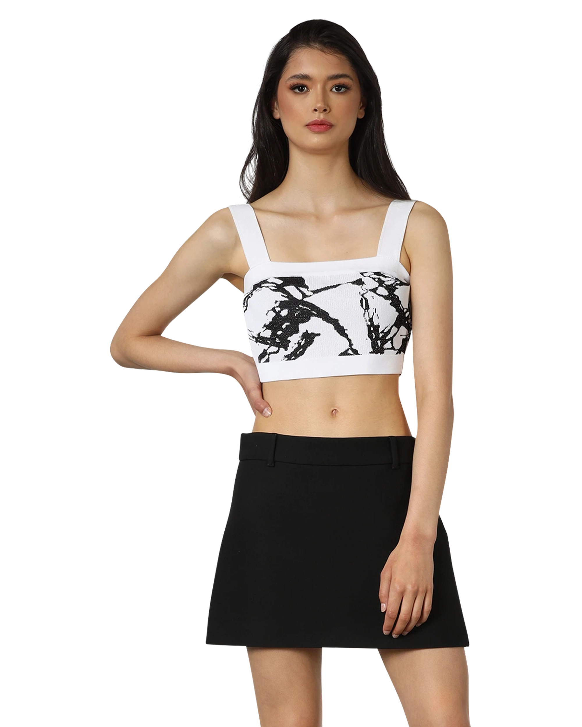 Marble Print Crop Top