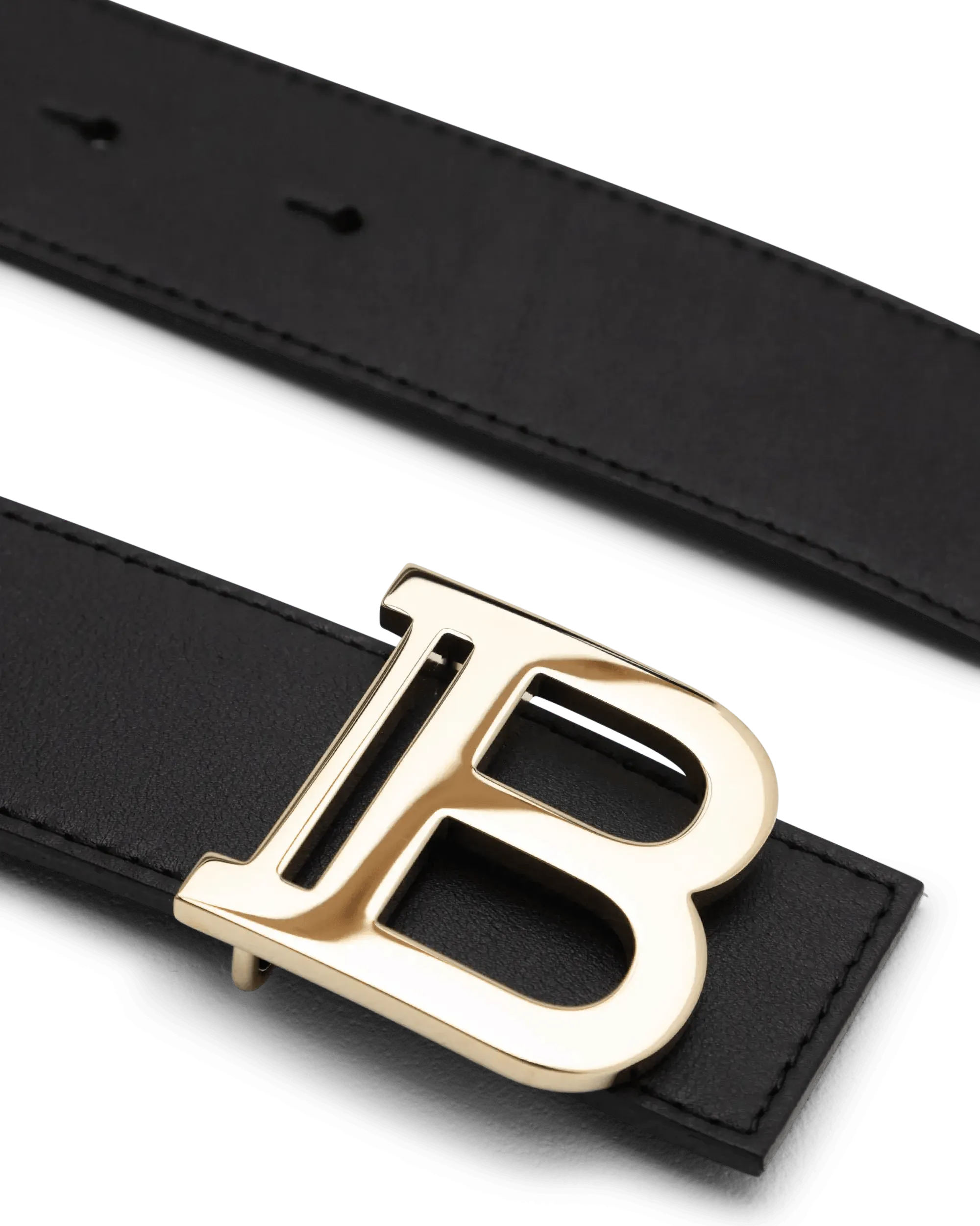 'B' Logo Leather Belt