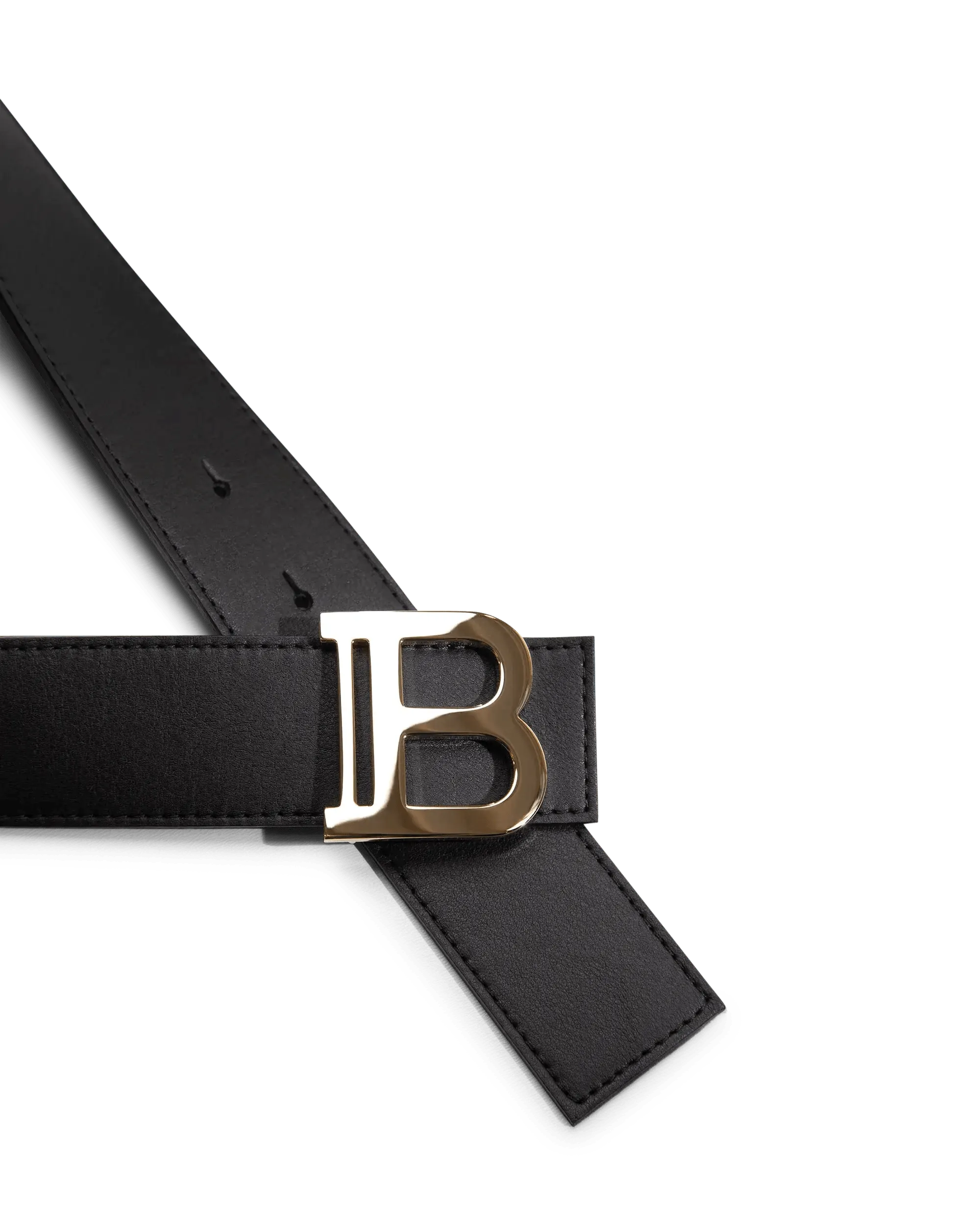 'B' Logo Leather Belt