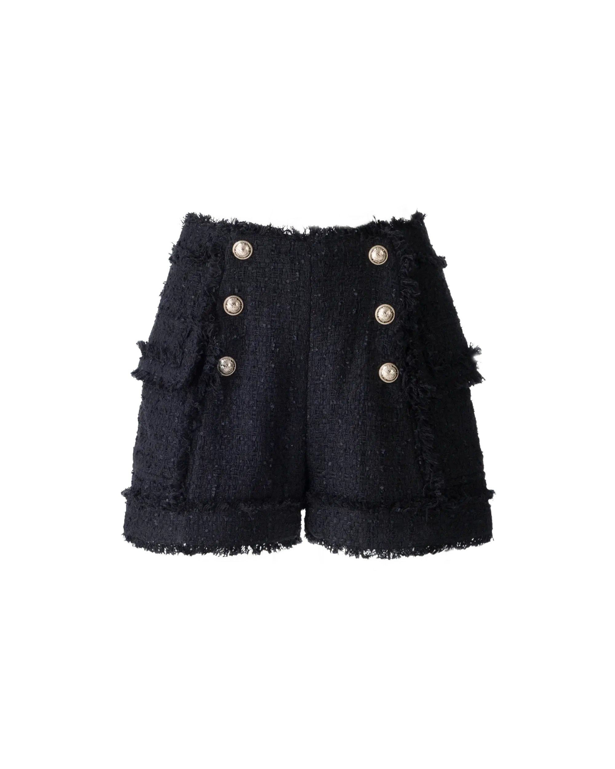 Tweed Gold-Tone Button Shorts