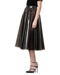 Viny Leopard Print Pleated Midi Skirt