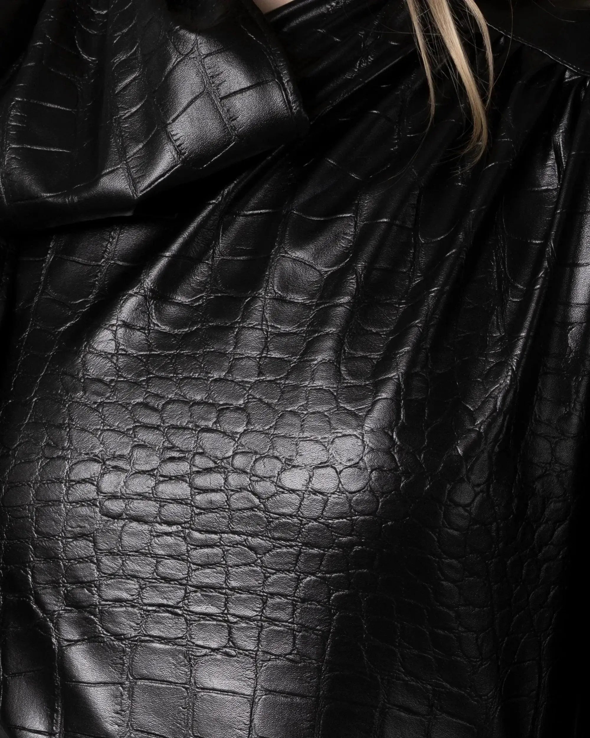 Crocodile Print Faux Leather Jumpsuit