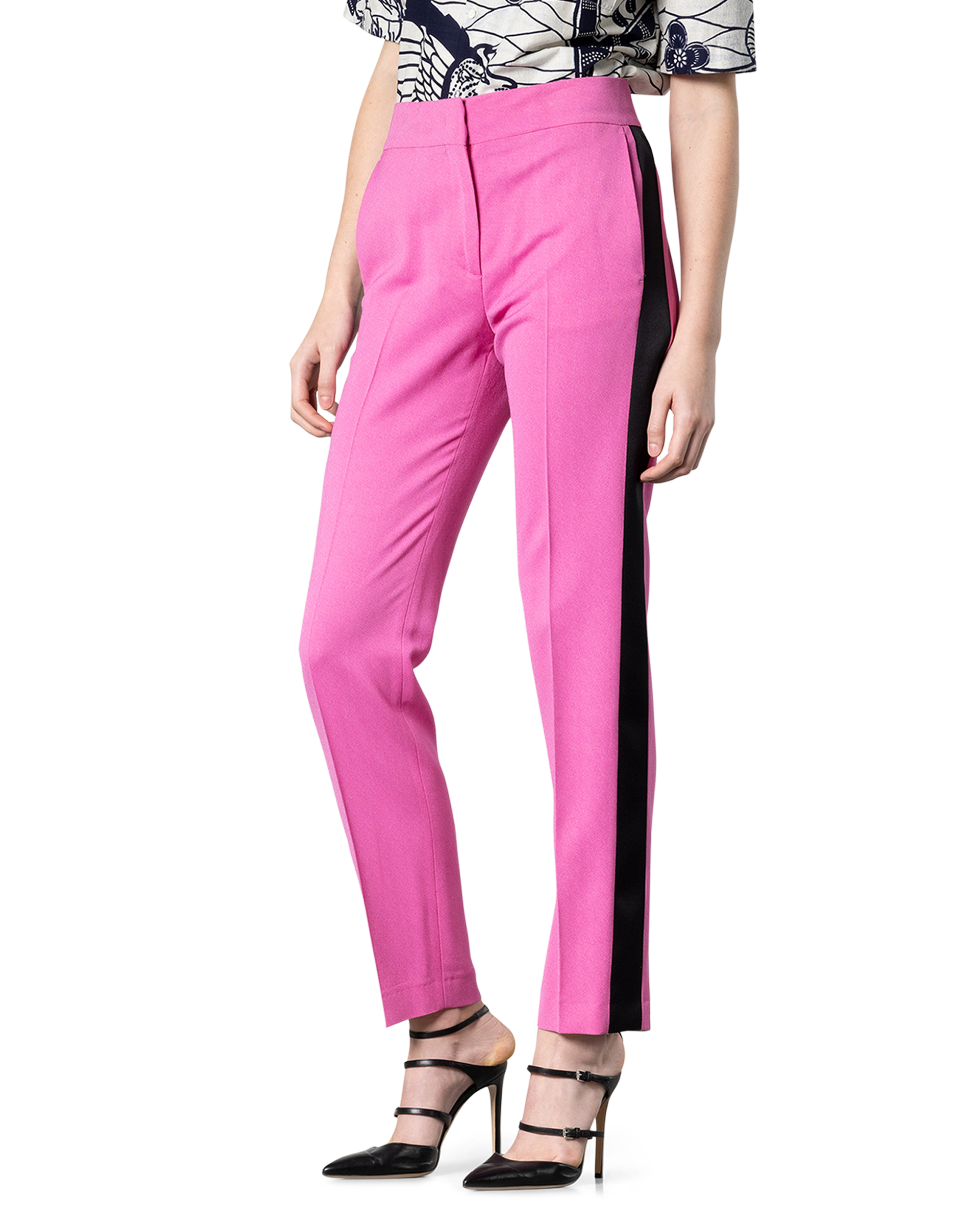 Side Stripe Pink Pants Women