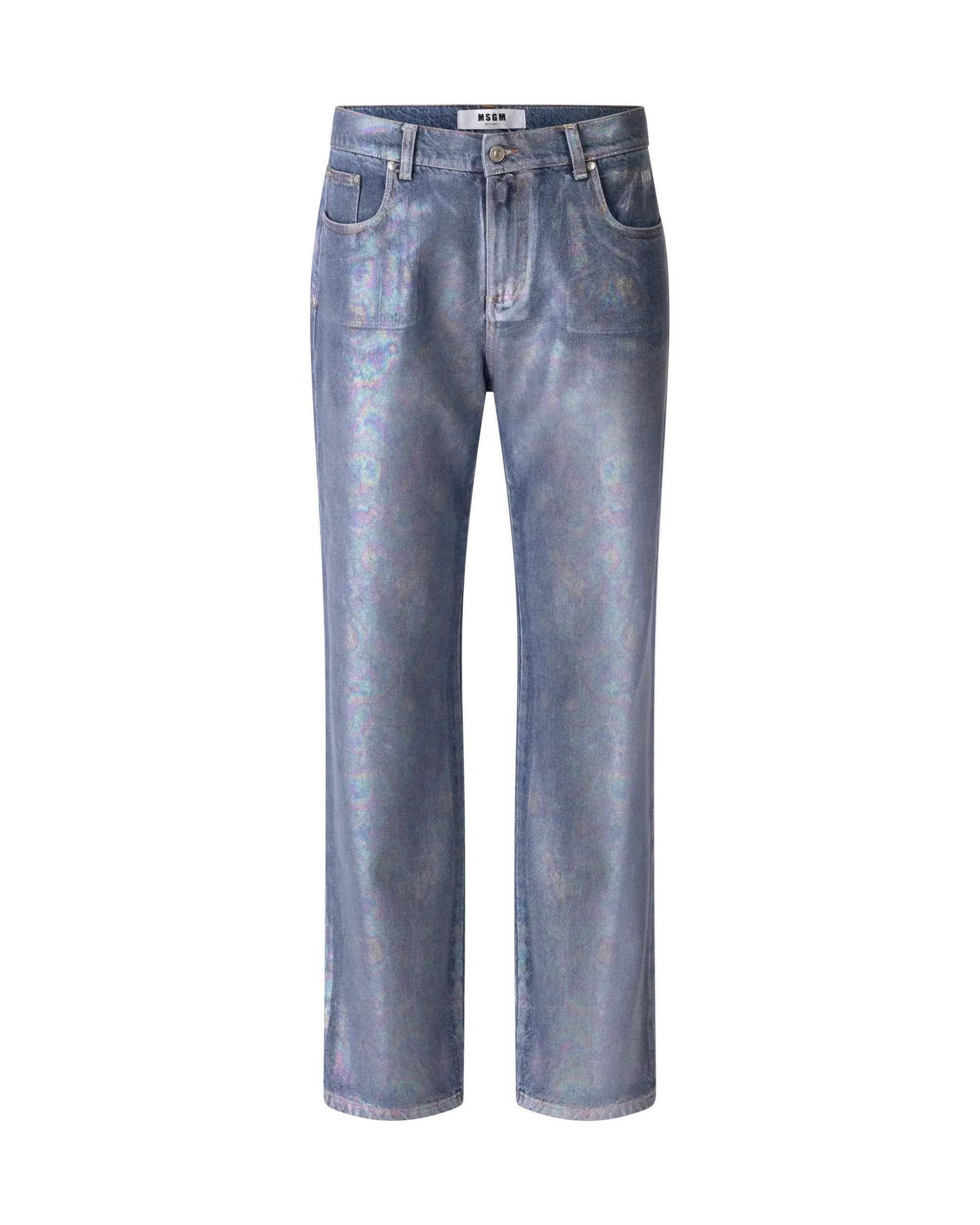 Iridescent Print Denim Jeans