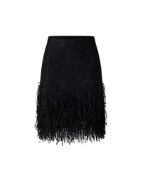 Fringe-Trimmed High Waisted Skirt - DIHSAN