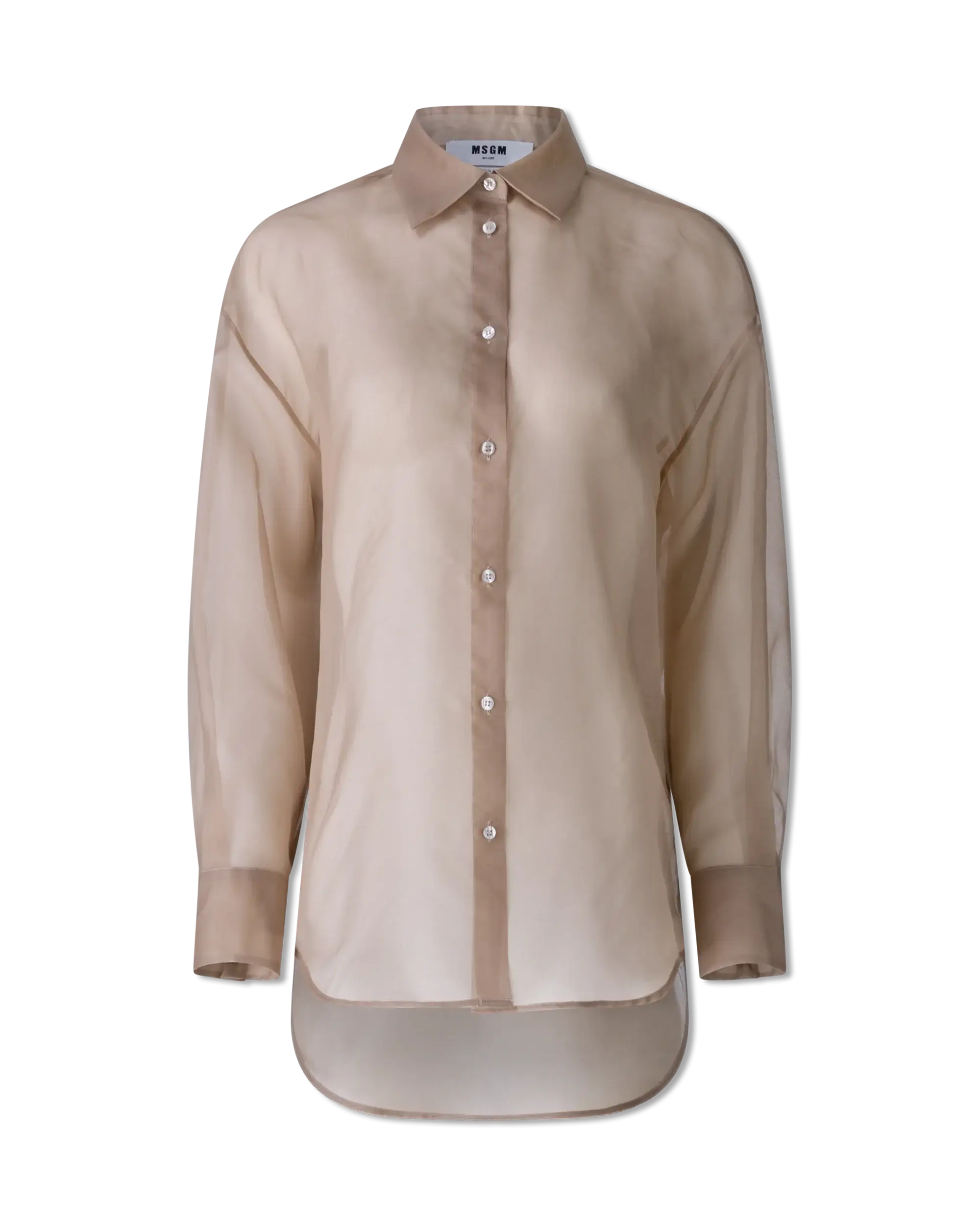 Sheer Button Up Silk Shirt