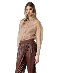 MSGM Button Up Sheer Blouse