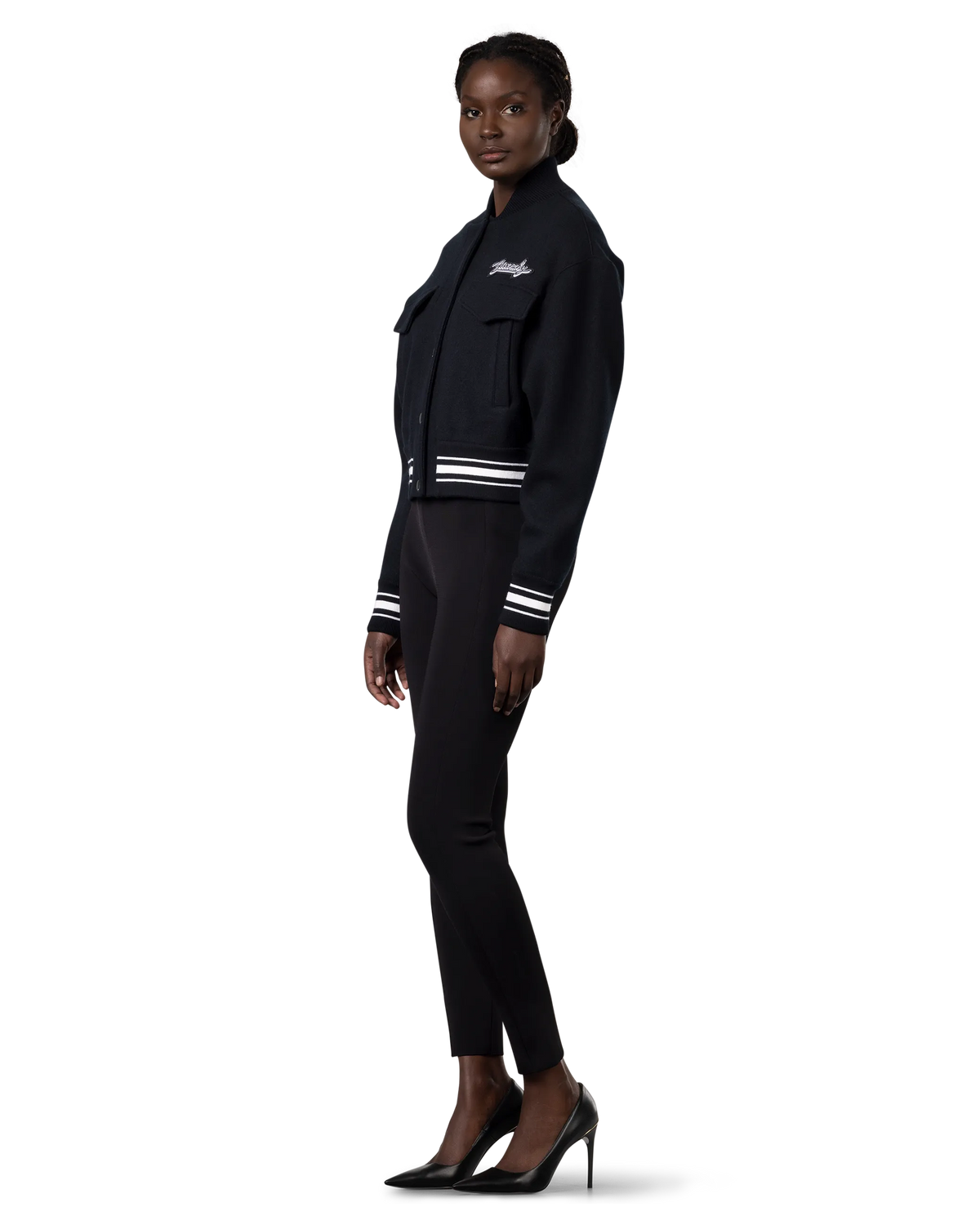 Cropped Outerwear Bomber Varsity Jacket