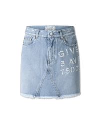 Denim Mini Skirt With Logo - DIHSAN