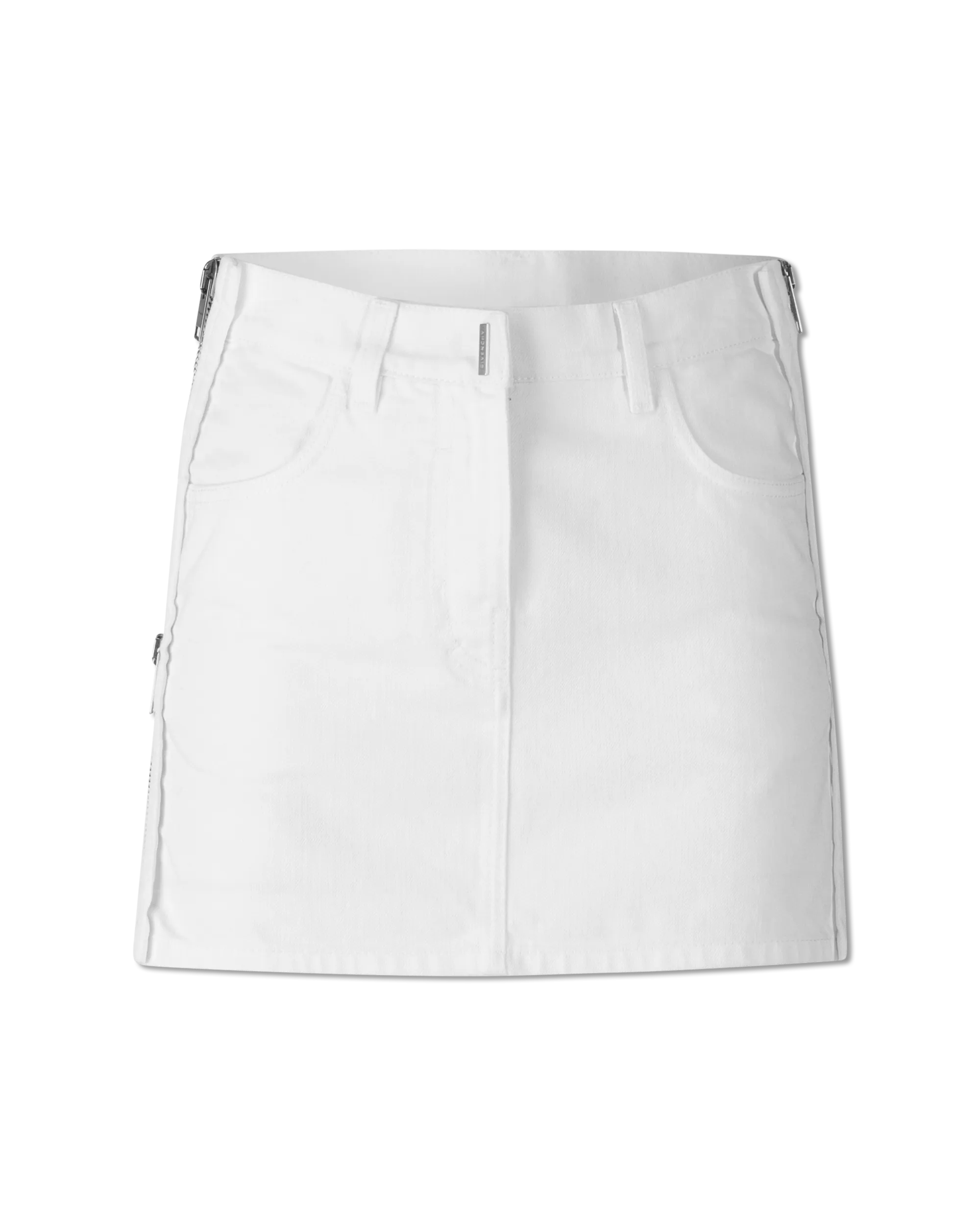 Denim Mini Skirt With Zipper Detail